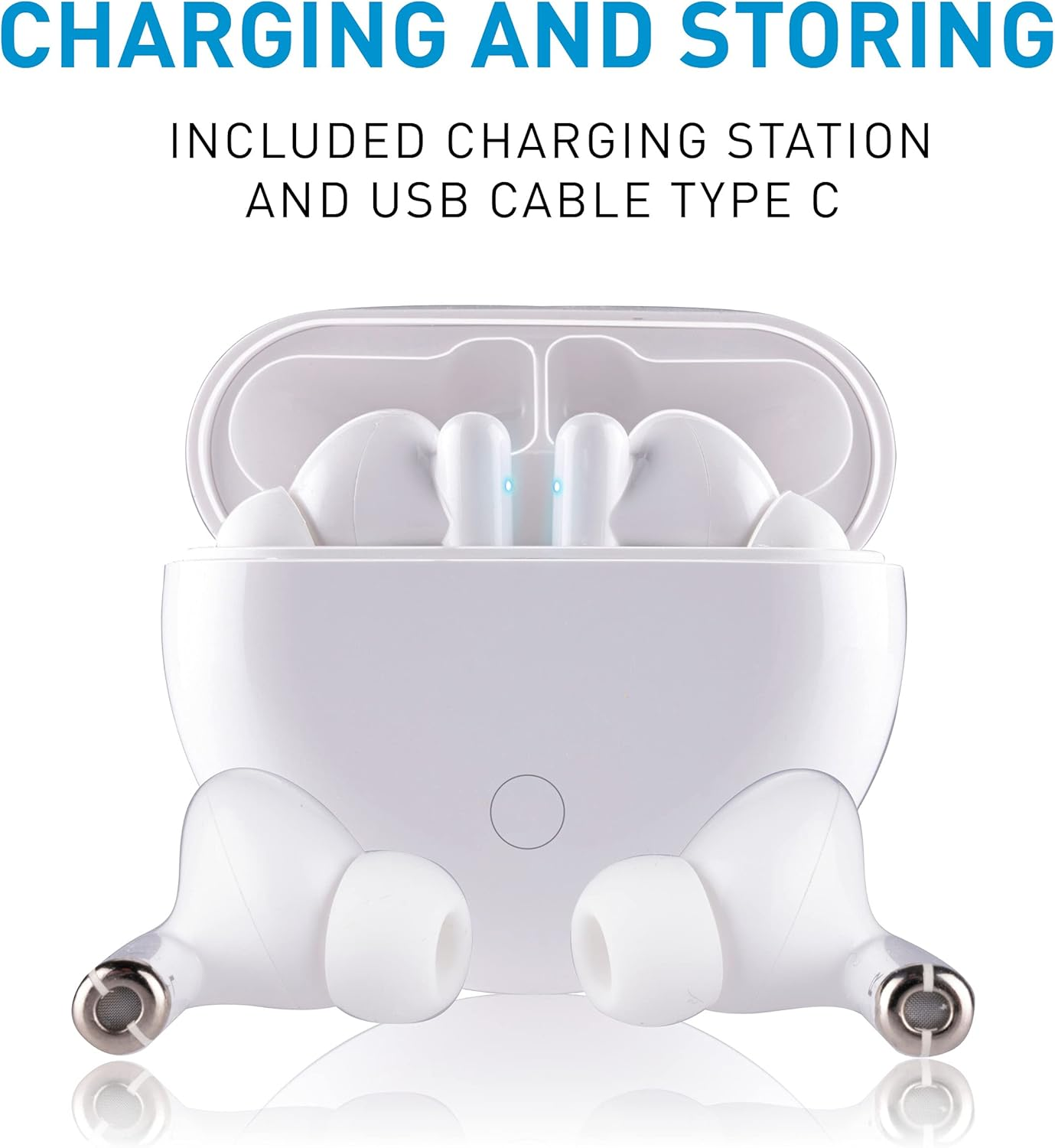 Grundig True Wireless Bluetooth Headphones - 5 Hours Playtime - USB C Charging Function - White image number 2