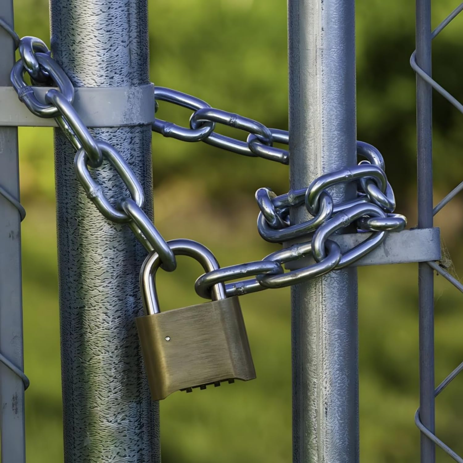 Metal Chain Link Stainless Steel Chains Lock Chain 1M with 2 Hooks, Long Hanging Chains Securty Thick Heavy Duty Dog Chains Safety Metal Pet Chain Bulk Loop Chains Gate Chain for Lock Outdoor Camping image number 6