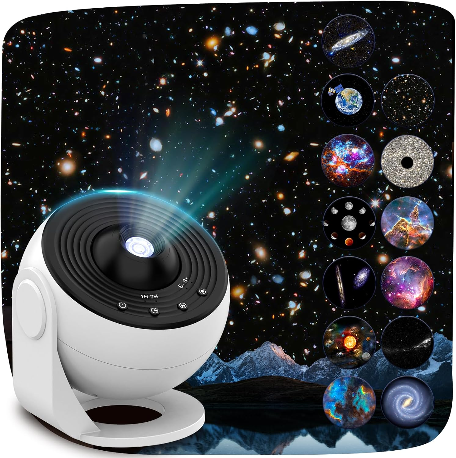 Home Planetarium Star Projector Galaxy Light Night Lights with 12 Lights Film Discs, Nebula/Moon/Celestial Galaxy Projector, Zoom, Timer & Rotation Control, 3D Light Projector image number 5