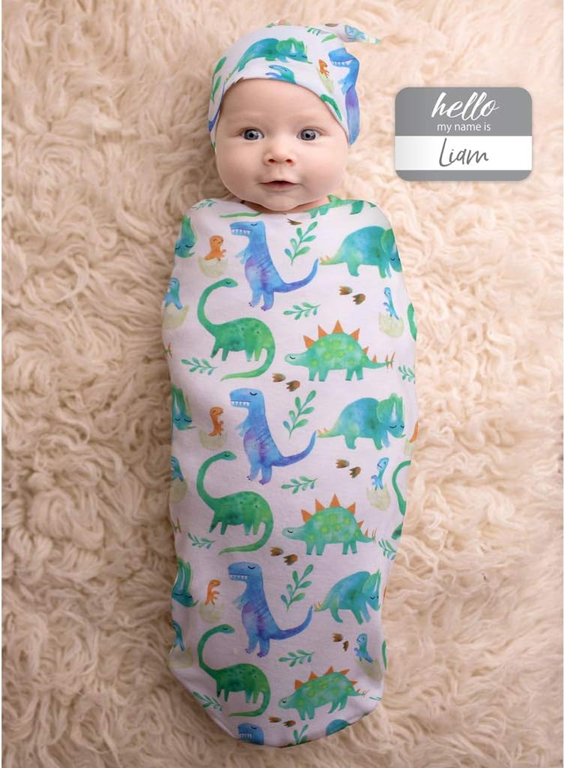 Itzy Ritzy Cocoon & Hat Swaddle Set, Cutie Cocoon Includes Name Announcement Card & Matching Jersey Knit Cocoon & Hat Set, Perfect for Newborn Photos, for Ages 0 to 3 Months, Blue Cloud Tie Dye