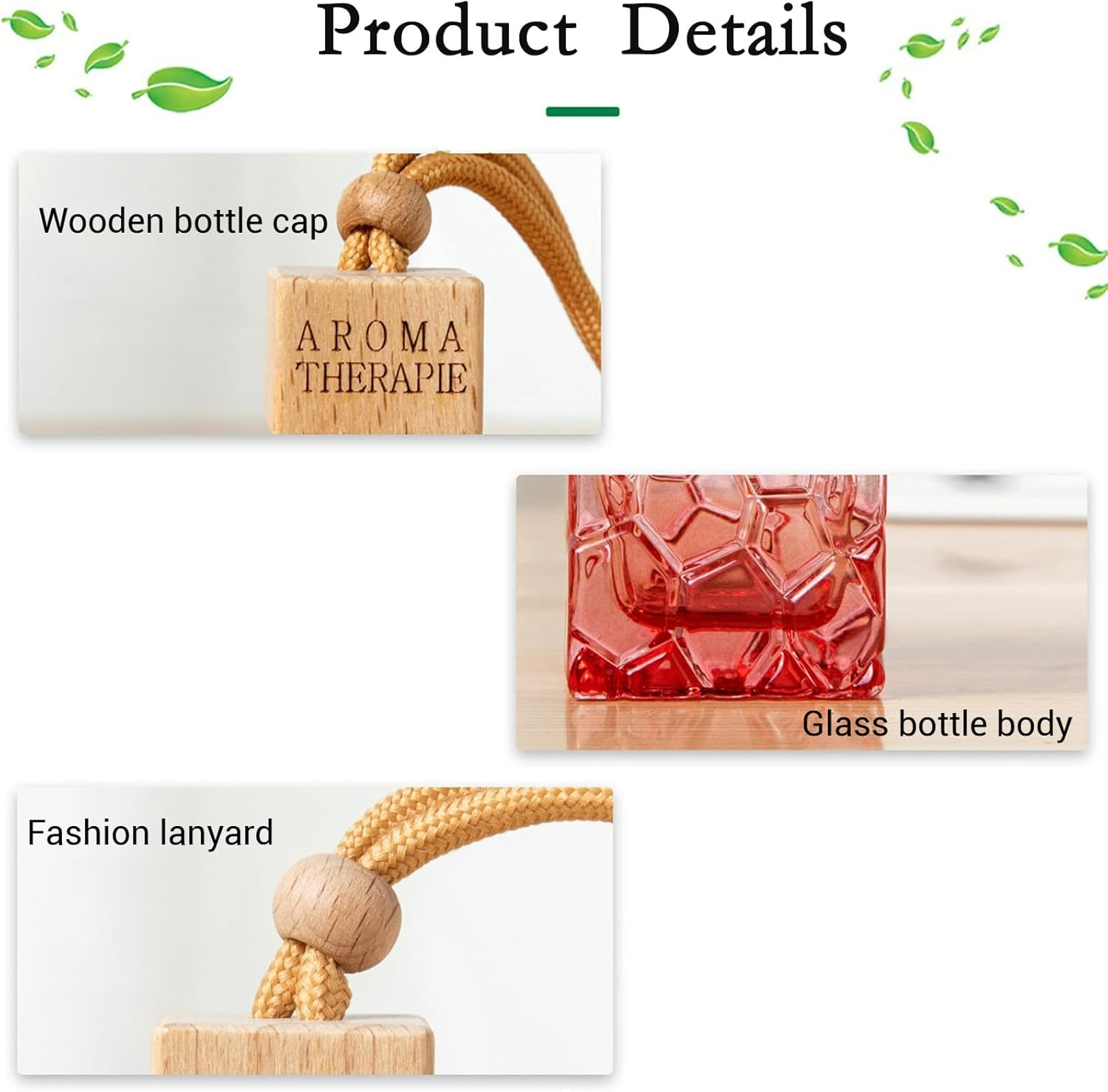 Manwetye 6 PCS Car Hanging Diffuser Bottle - 8Ml Empty Perfume Pendant for Essential Oil Aromatherapy Storage | Refillable Home & Car Air Freshener Vials(Assorted Colors) image number 5