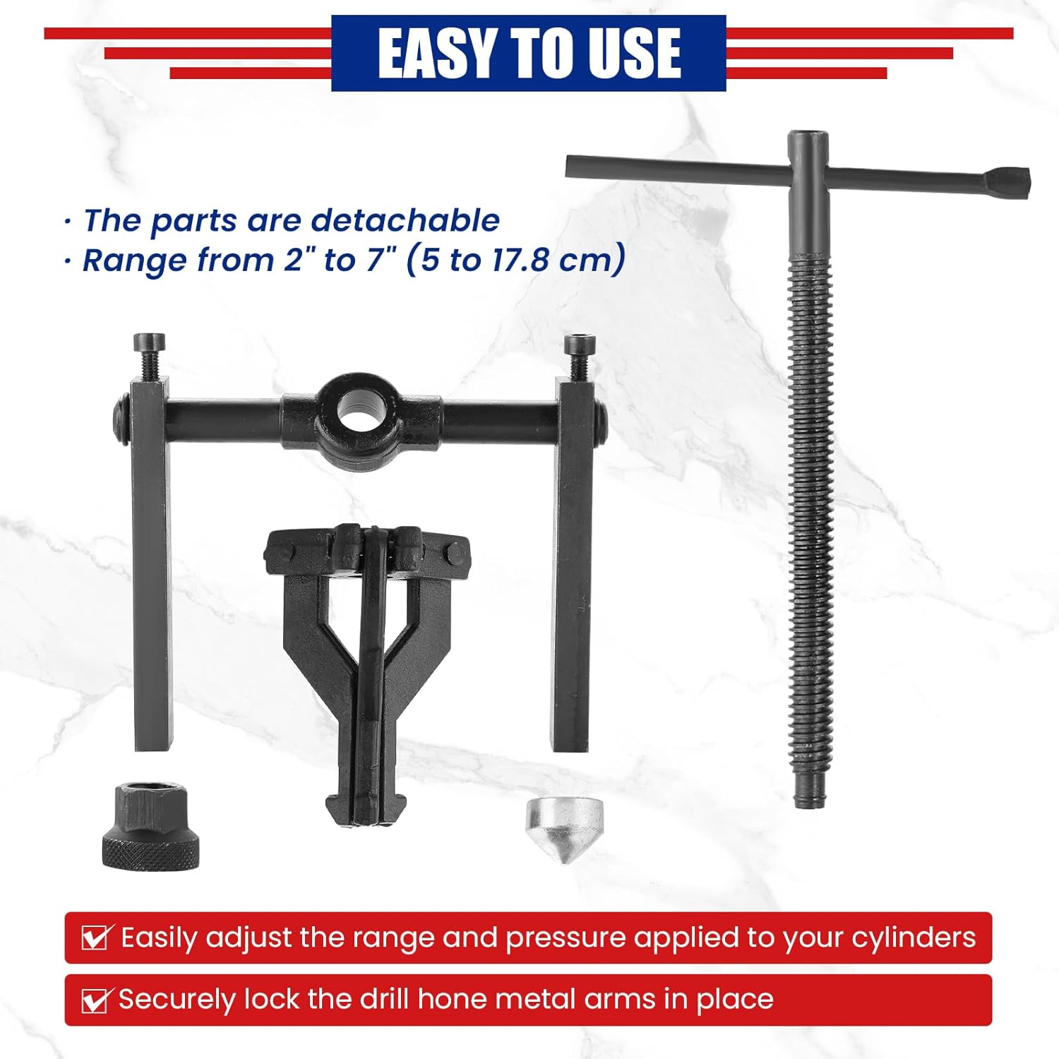 NYXOVA 3 Jaw Bearing Puller, Manual Internal Puller 3 Jaw Bearing Puller Set Extractor Wheel Bearing Puller Tool for Car SUV Motorcycle Motorbike image number 1