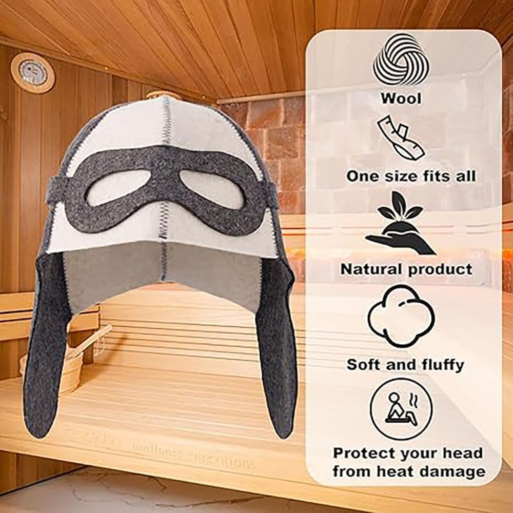 Lyhaogao Creative Felt Sauna Hat for Men and Women, Breathable Wool Pilot Cap for Steam Room Thermal Insulation Headwear for Sauna Sessions, Hot Yoga, Relaxation, Lightweight and Sweat Wicking Design image number 5