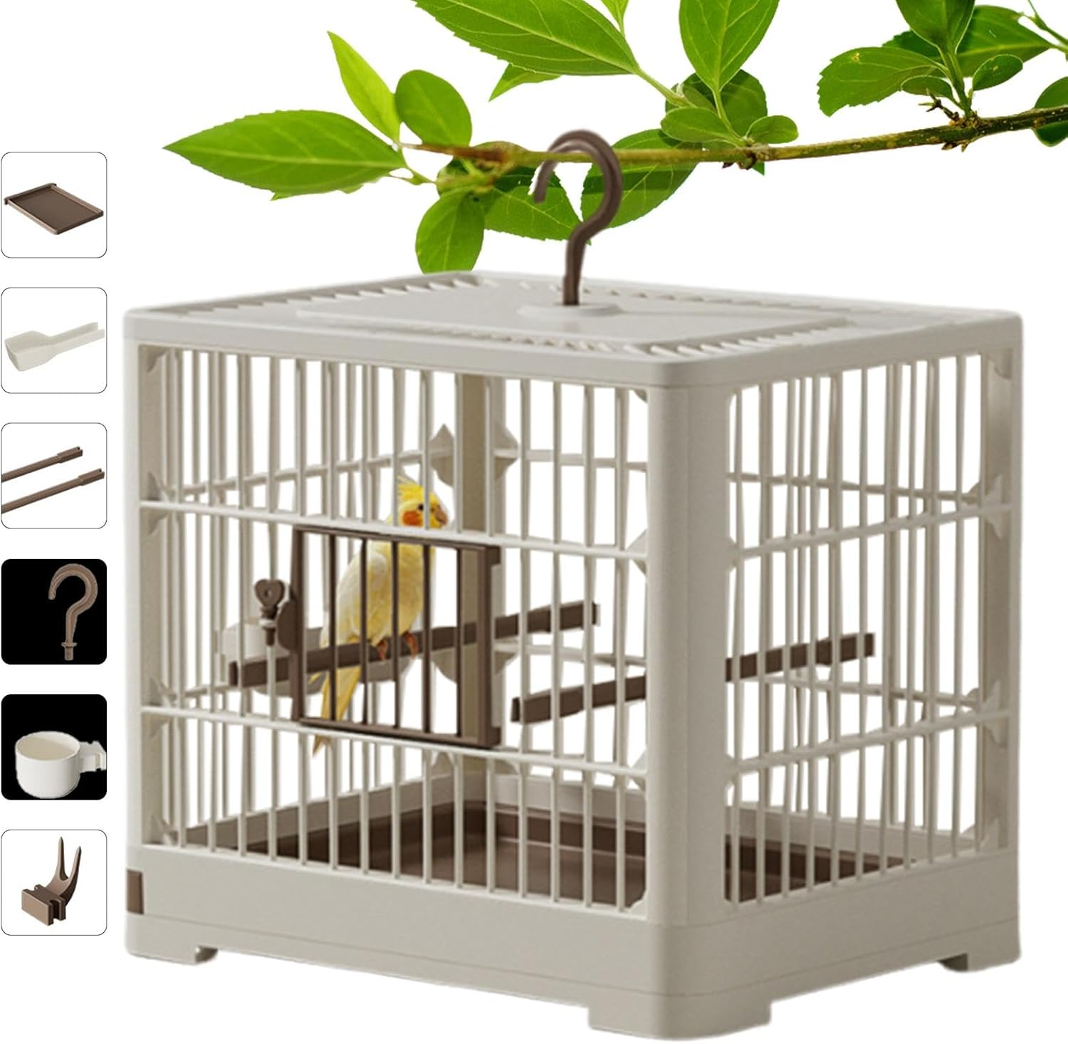 Travel Bird Cage - Bird Transport Box, Portable Bird Container | Travel Bird Cage Bird Folding Travel Cage, Features Standing Soft Side Travel Carrier Cage for Parrots, Bird Carriers, Lovebirds image number 3