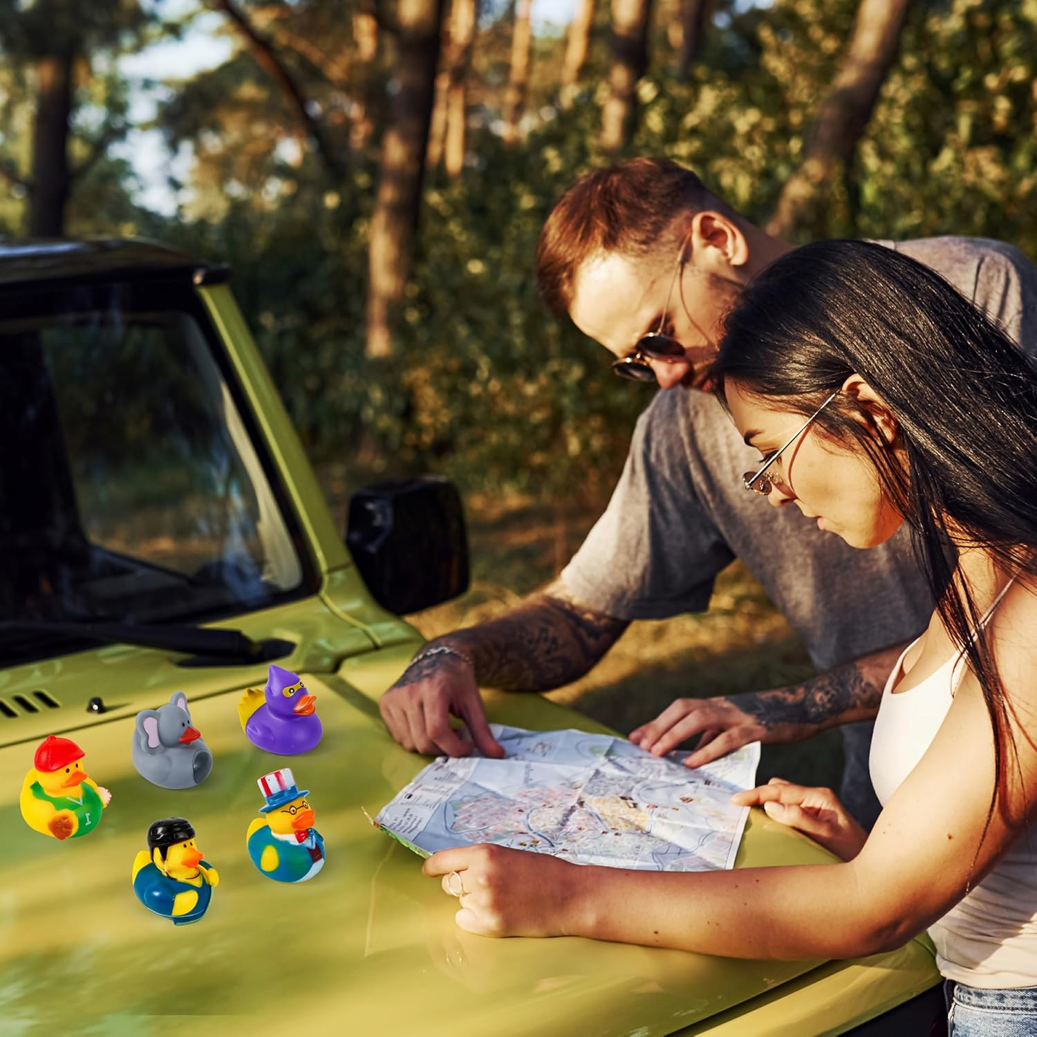 JOYIN 30 Pcs Rubber Ducks, Random Assortment Ducks Bulk with Mesh Carry Bag, Mini Rubber Duckies for Toddler Baby Bath Toys, Kids Bath Pool Toys Birthday Gifts Party Favors image number 2