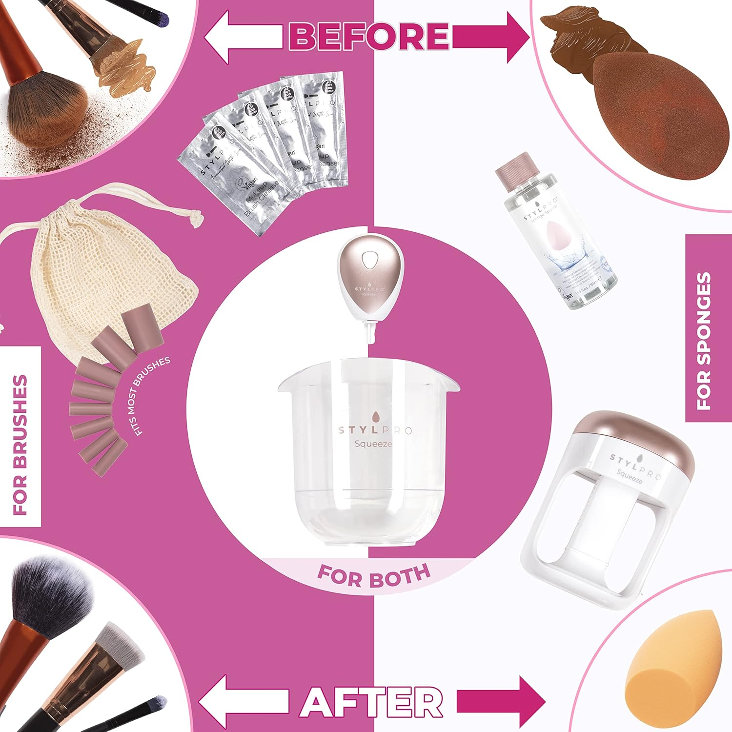 STYLPRO 2In1: Makeup Brush &Makeup Sponge or Blender Cleaner and Dryer Machine&hellip; image number 6