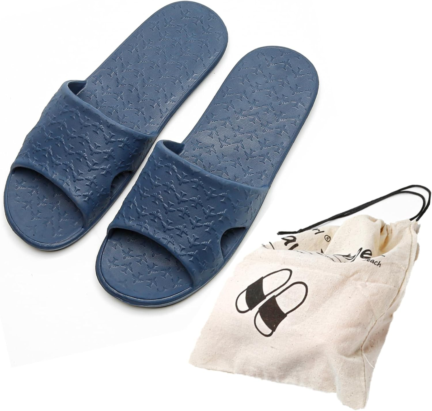 Anmerl Travel Slippers for Women and Men, Portable Foldable Slippers with Cotton Storage Bag, Soft Comfy Non-Slip Quick Dry House Bathroom Shower Shoes Spa Gym Swimming Beach Sandals