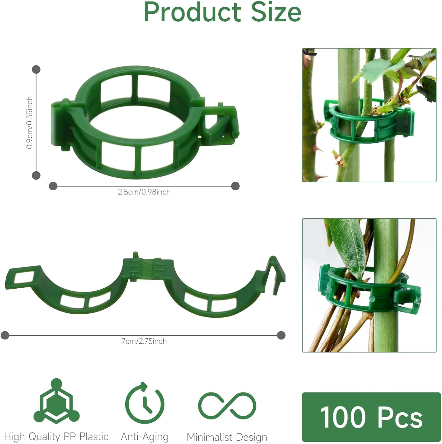 LMXMGRG Tomato Clips for Support 100Pcs,Plant Vine Clips for Climbing Plants,Small Plant Clips for Outdoor 2024 Upgrade