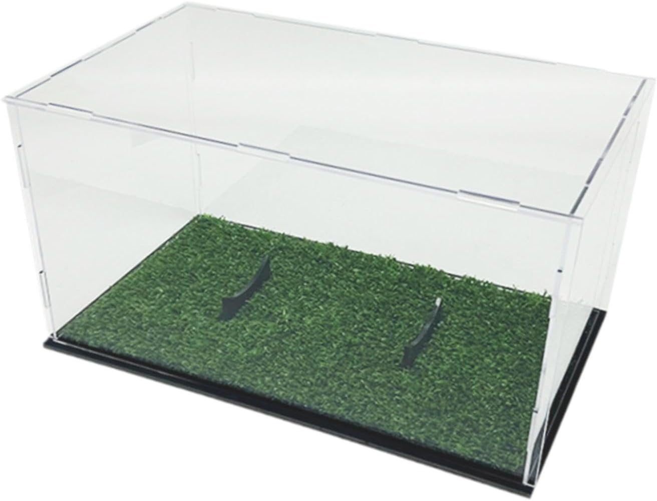 Folpus Football Display Case, Memorabilia Holder, Rugby Holder, Acrylic Display Case Football Storage Box for Toy Diecast Car Figure, with Grass image number 5