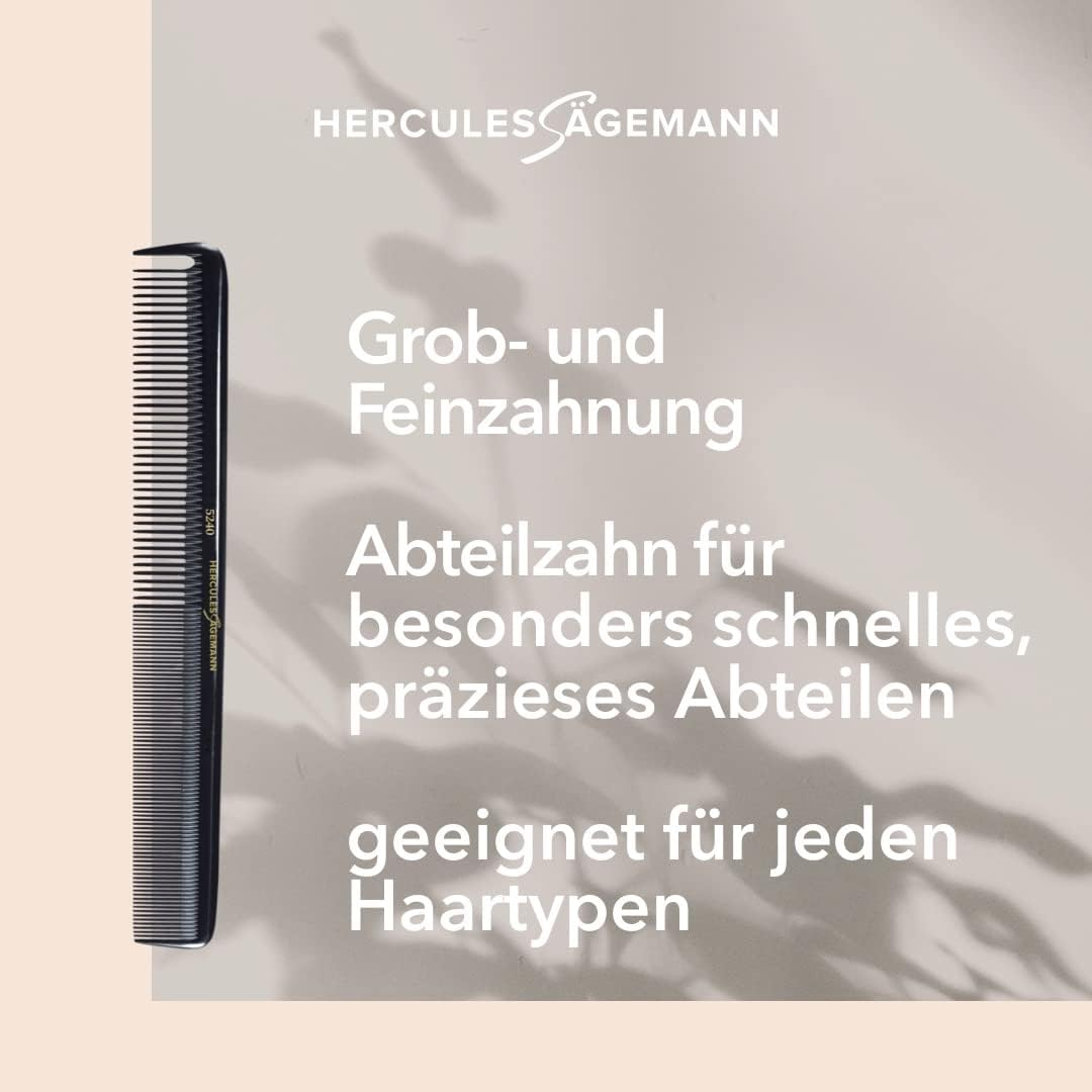 HERCULES S&Auml;GEMANN - 5240 Universal Comb | Extra Long Universal Comb with Sectional Tooth for Easy Combing, Separating and Cutting Hair | Size: 8.5 Inches image number 2
