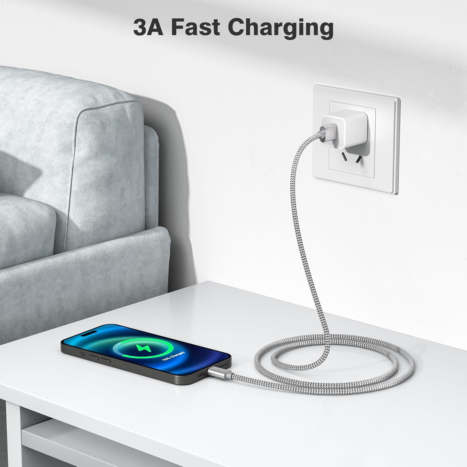 Elebase for Iphone 16 15 Pro Max Charger Cable 3Pack 0.5/1/2/M,USB to USB C Car Charging Cord for New Apple 16 15 Plus,Airpods 4 4Th Gen,Samsung Galaxy S25 S24 S23 Ultra Note 20,Tab A7,A54 A53 Type-C - Black image number 2