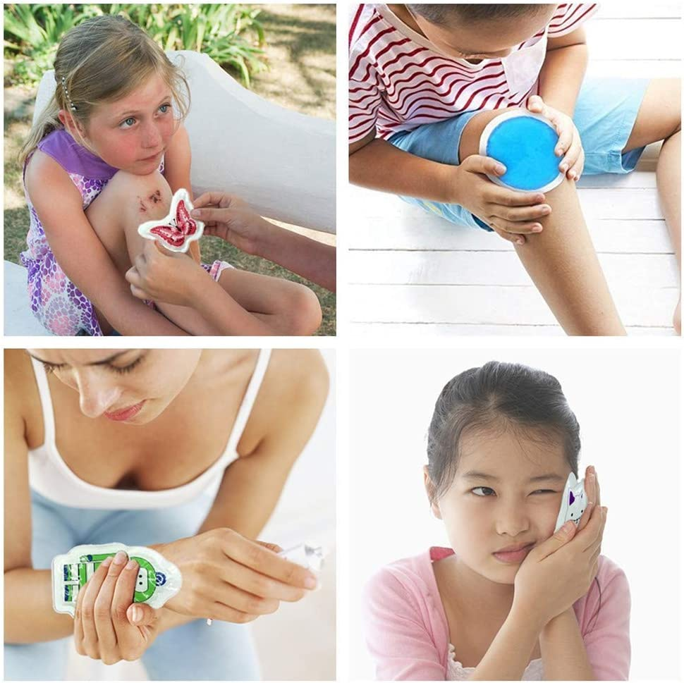 WORLD-BIO Kids Ice Pack for Boo Boos Injuries, Reusable Children'S Fun Cartoon Pack Pain Relieve for Teething, Headaches, Small round Cold Gel Pack Comfort for Breastfeeding, Post Surgery 10 Packs image number 5