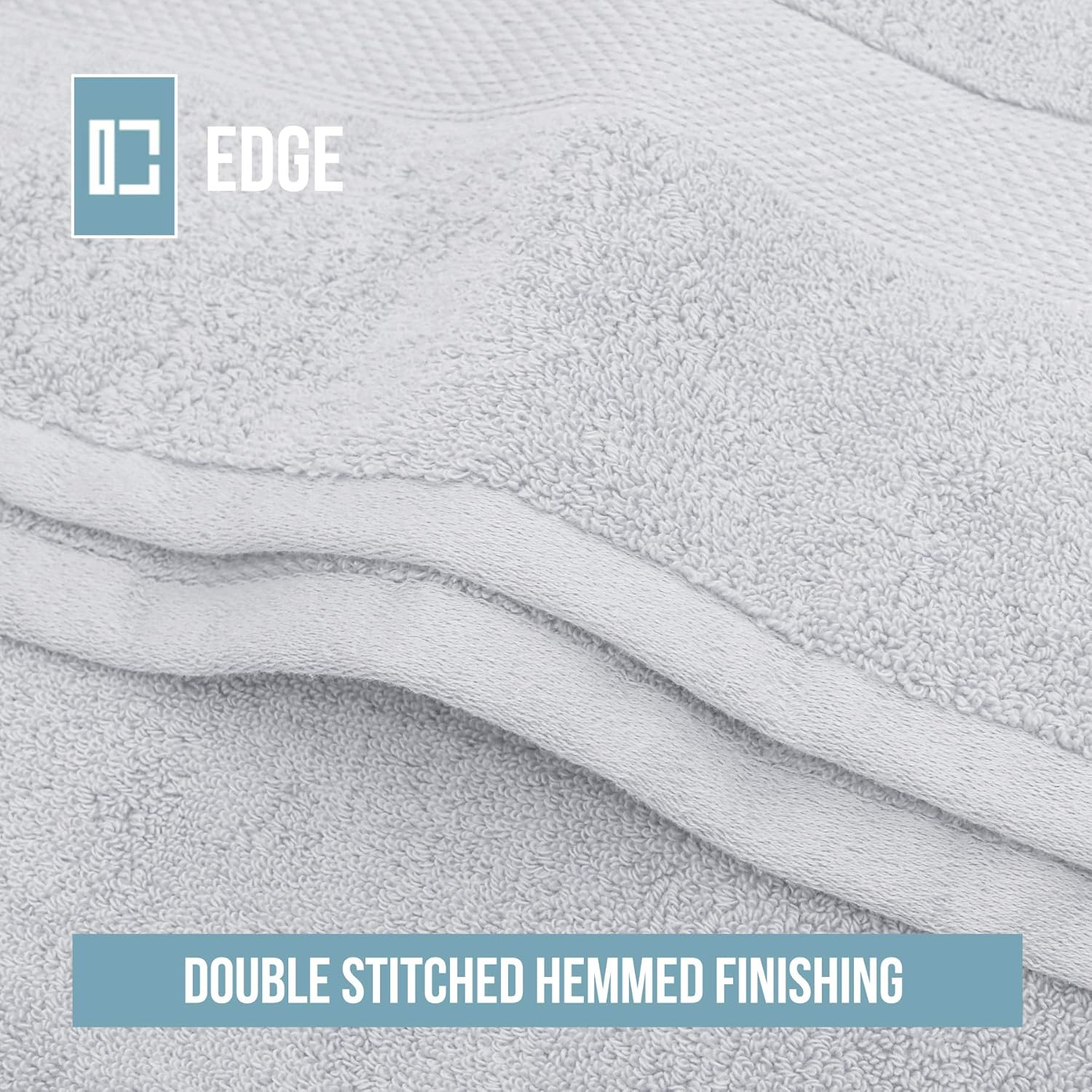 Justlinen Bath Sheet - 2 Piece Luxurious Jumbo Bath Sheet (90X180Cm) 100% Combed Cotton 650 GSM Super Soft Fluffy Plush Highly Absorbent Extra Large Bath Towel Hotel & Spa Bathroom Towels-Silver