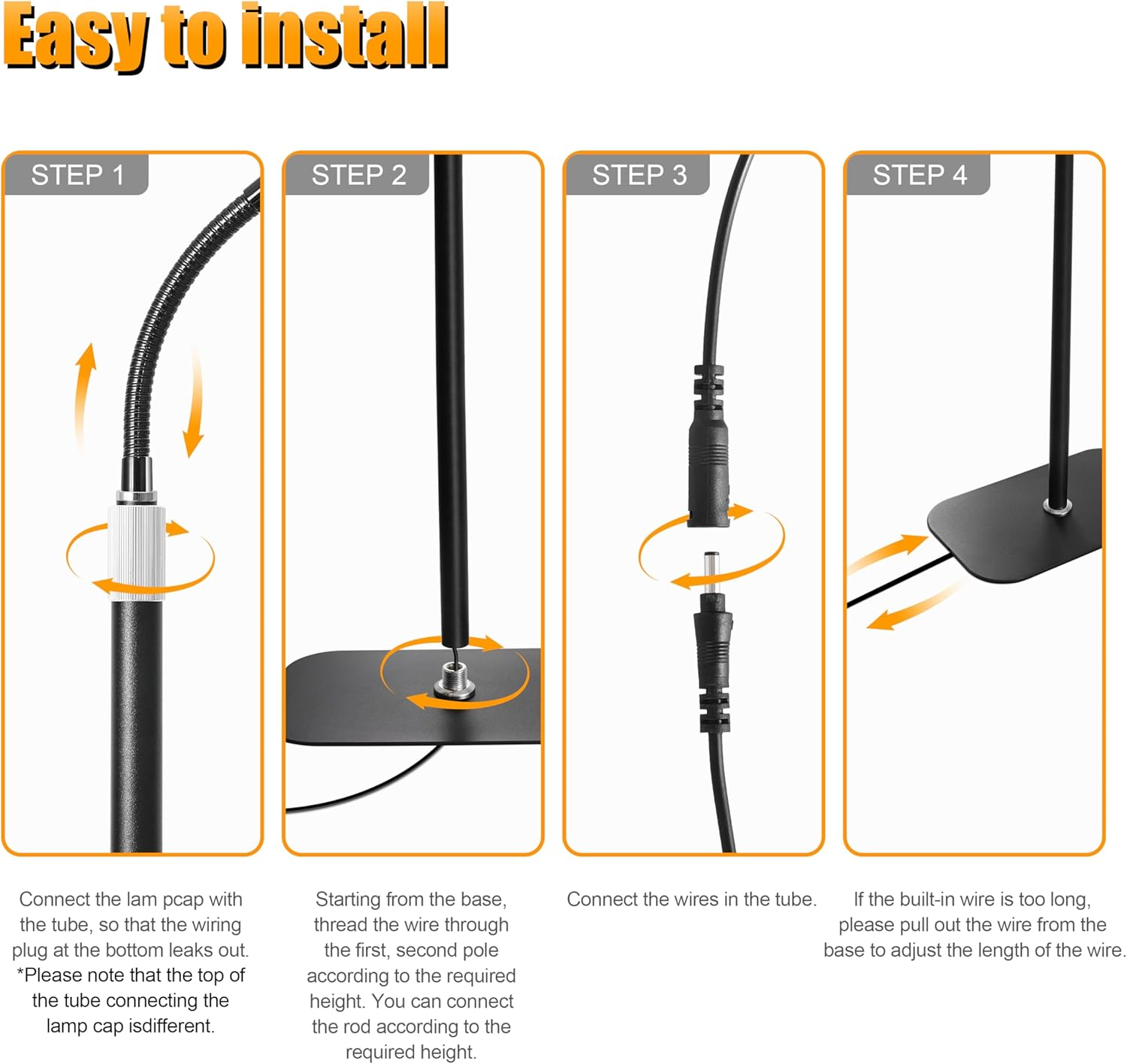 A Head Grow Light for Indoor Plants, Full Spectrum LED Growth Floor Lamp with Auto On/Off Timer, Stable Base, 10-Level Dimmable,Adjustable Gooseneck and Height for Large Tall Small Plants image number 5
