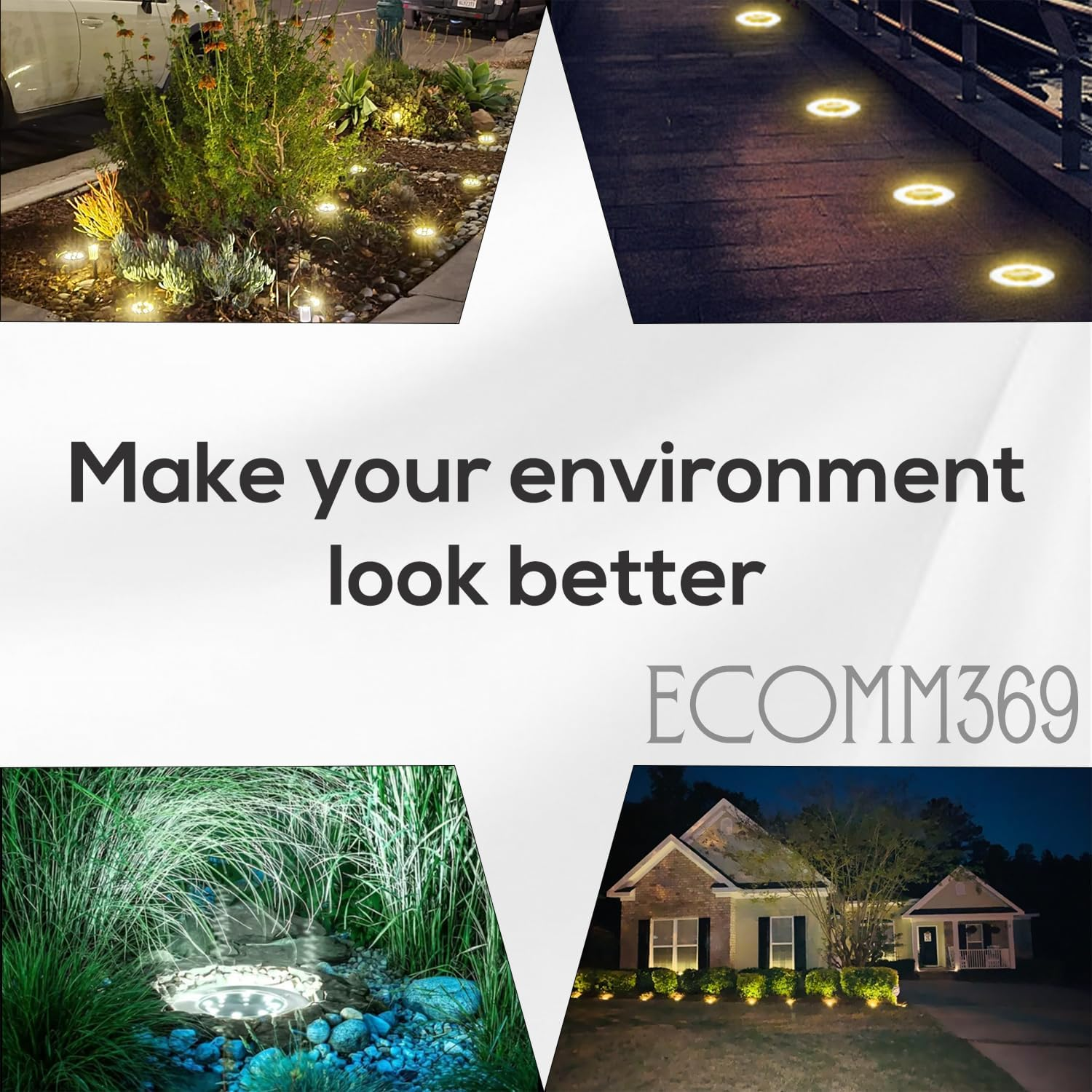 8 Packs 8 LED Solar Ground Disc Lights Outdoor Waterproof in Ground Solar Lights for outside Solar Garden Lights Solar Landscape Lights for Garden Outdoor Patio Pathway Walkway Decor (White) image number 5