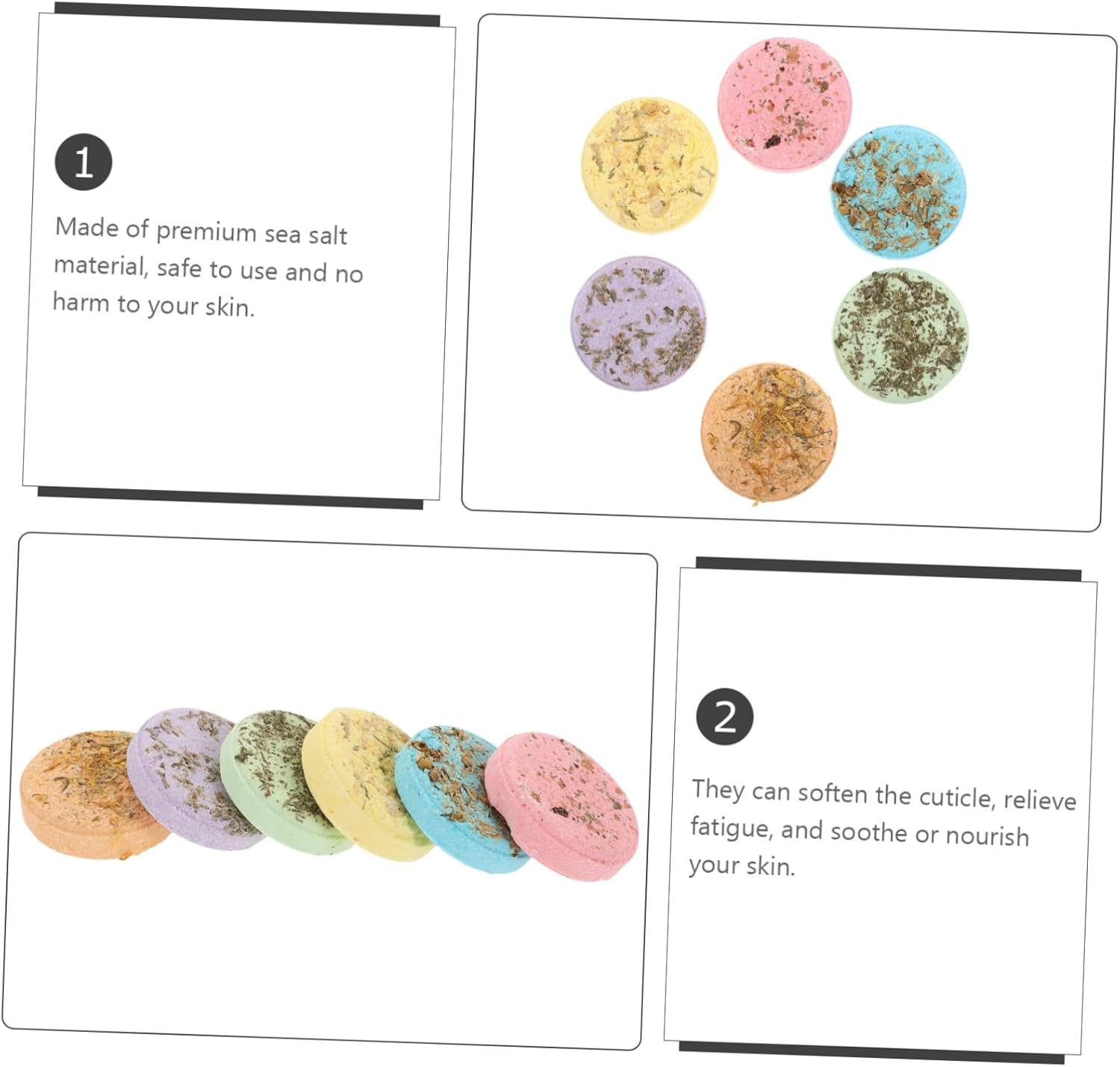 FRCOLOR 6Pcs Aroma Steam Sheets Essential Oil Bathing Tablets for Home Travel Orange Rose Scents Skin Moisturizing Shower Accessory image number 4