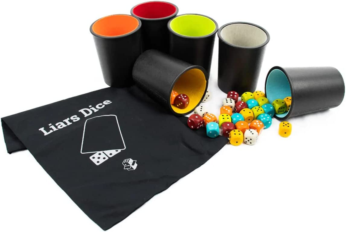 Let'S Play Games LPG Liars Dice - Classic Bluffing Dice Game, Fun for 2-6 Players, Easy to Learn, Perfect for Family Game Night, Portable Set for Travel & Parties