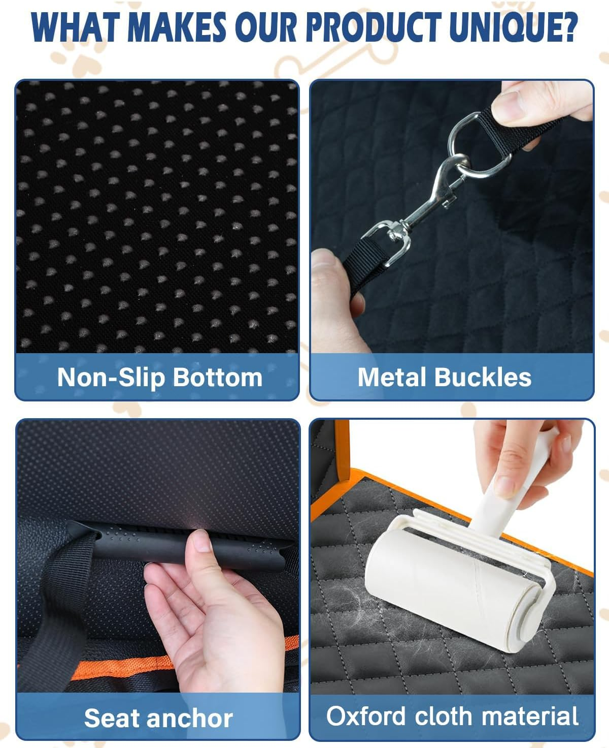 Dog Car Seat for Large Dogs, Back Seat Extender for Dogs, Foldable Pet Car Seat with Waterproof Oxford Fabric and Non-Slip Bottom, All-Around Protection and Strong Support image number 5