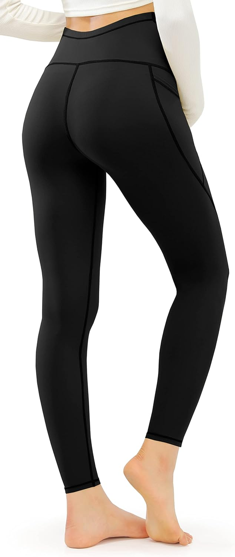 JOYSPELS Maternity Leggings over the Belly with Pockets Non-See-Through Workout Pregnancy Leggings image number 5