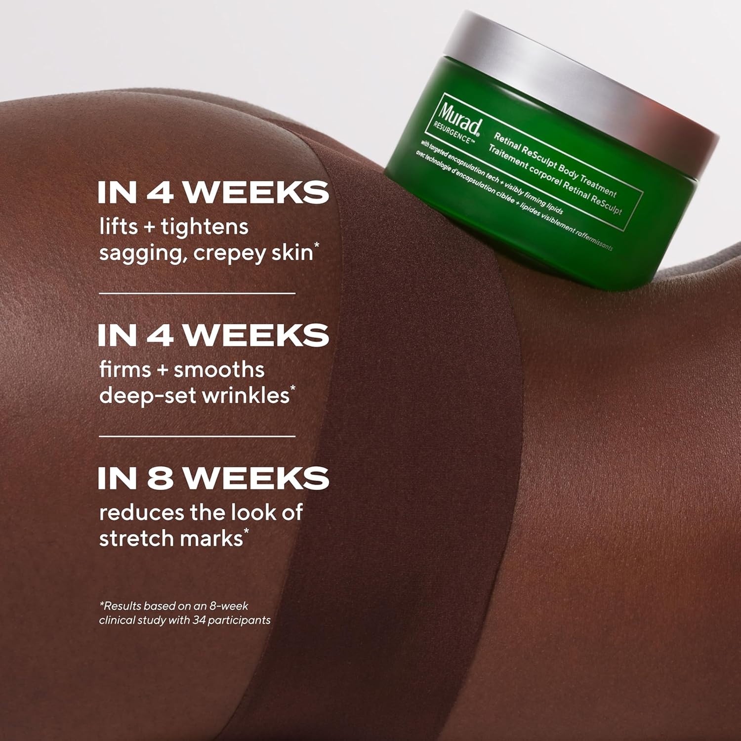 Murad Retinal Resculpt Body Treatment 148 Ml - Advanced Retinol Body Lotion for Skin Tightening and Firming, Targets Crepey Skin, Cellulite and Stretch Marks, Anti-Ageing Hydrating Body Moisturiser