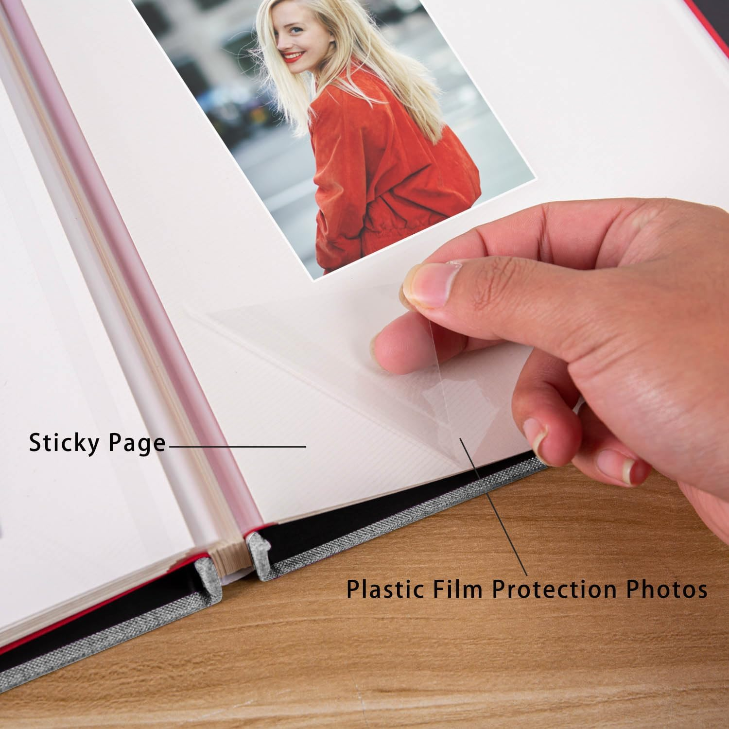 Large Photo Album Self Adhesive for 4X6 8X10 Pictures Scrapbook Magnetic Album DIY Scrap Book 40 Sticky Pages with a Metallic Pen, Blue image number 3