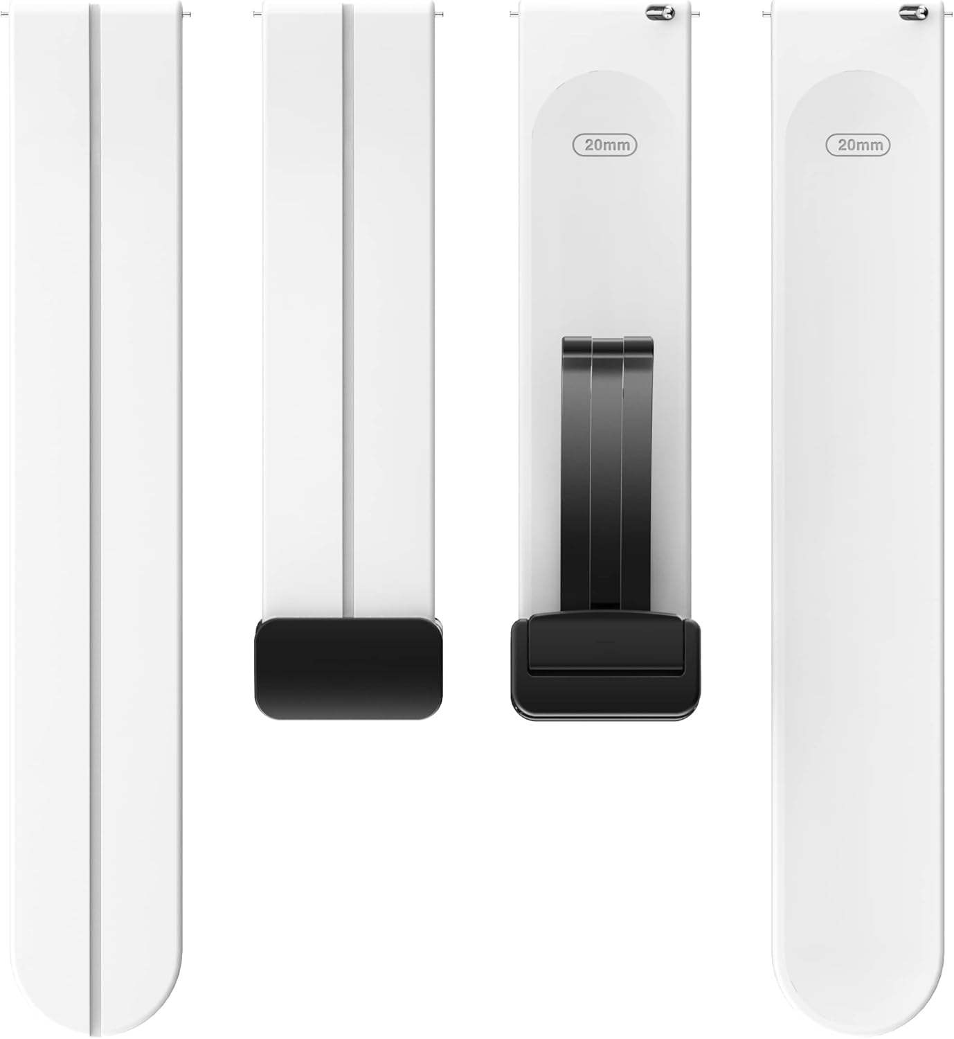 2 Pack 20Mm Magnetic Bracelet for Samsung Galaxy Watch 6 40Mm 44Mm 43Mm 47Mm/5 Pro Band 45Mm/Galaxy Watch 5 4 44Mm 40Mm/4 Classic 42Mm 46Mm Sport Silicone Strap with Magnetic Folding Buckle image number 2