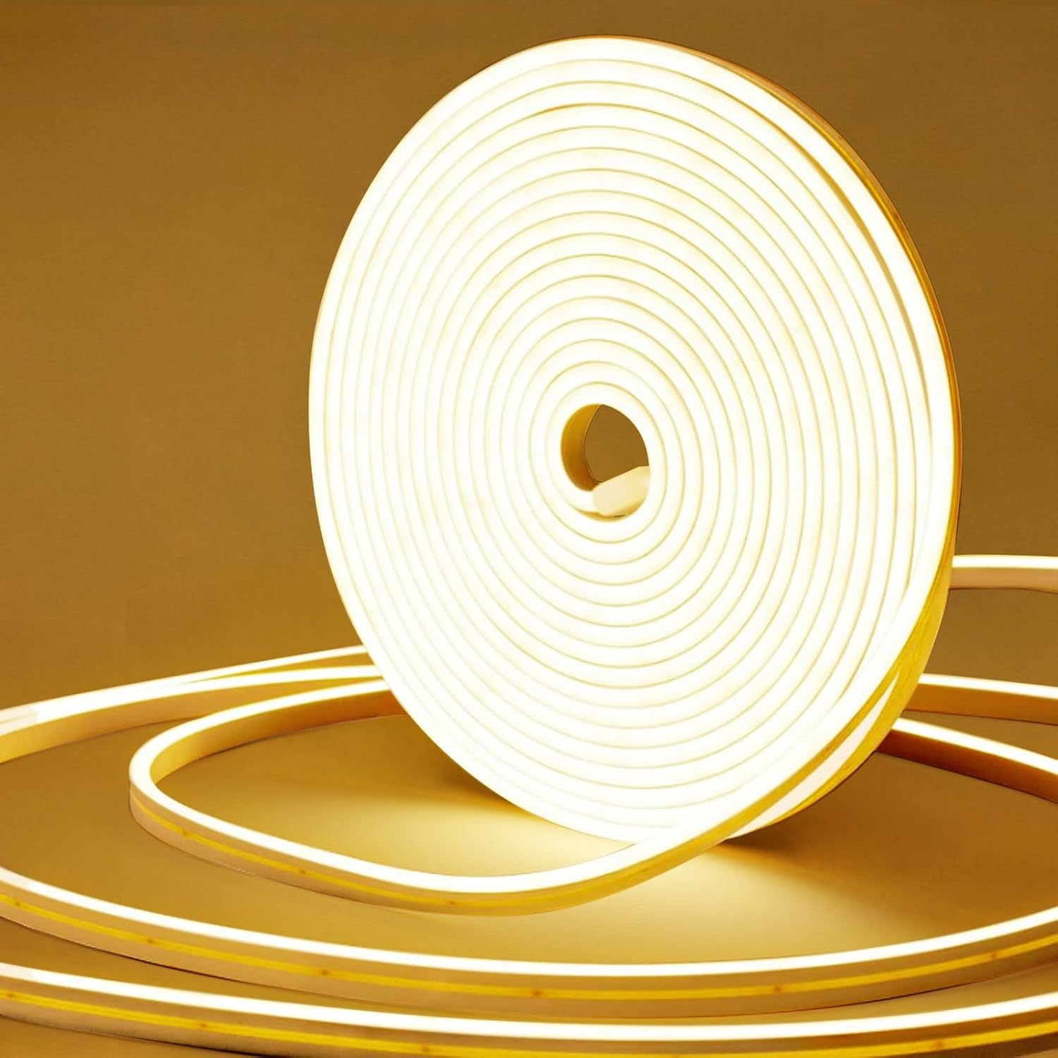 Langplus+ LED Neon Strip Lights 10M Dimmable 1200 Leds Warm White 2700K 24V LED Neon Rope Light IP65 Waterproof Silicone Flexible Neon Light Strips for Bedroom Kitchen Bar Outdoor Indoor Decor