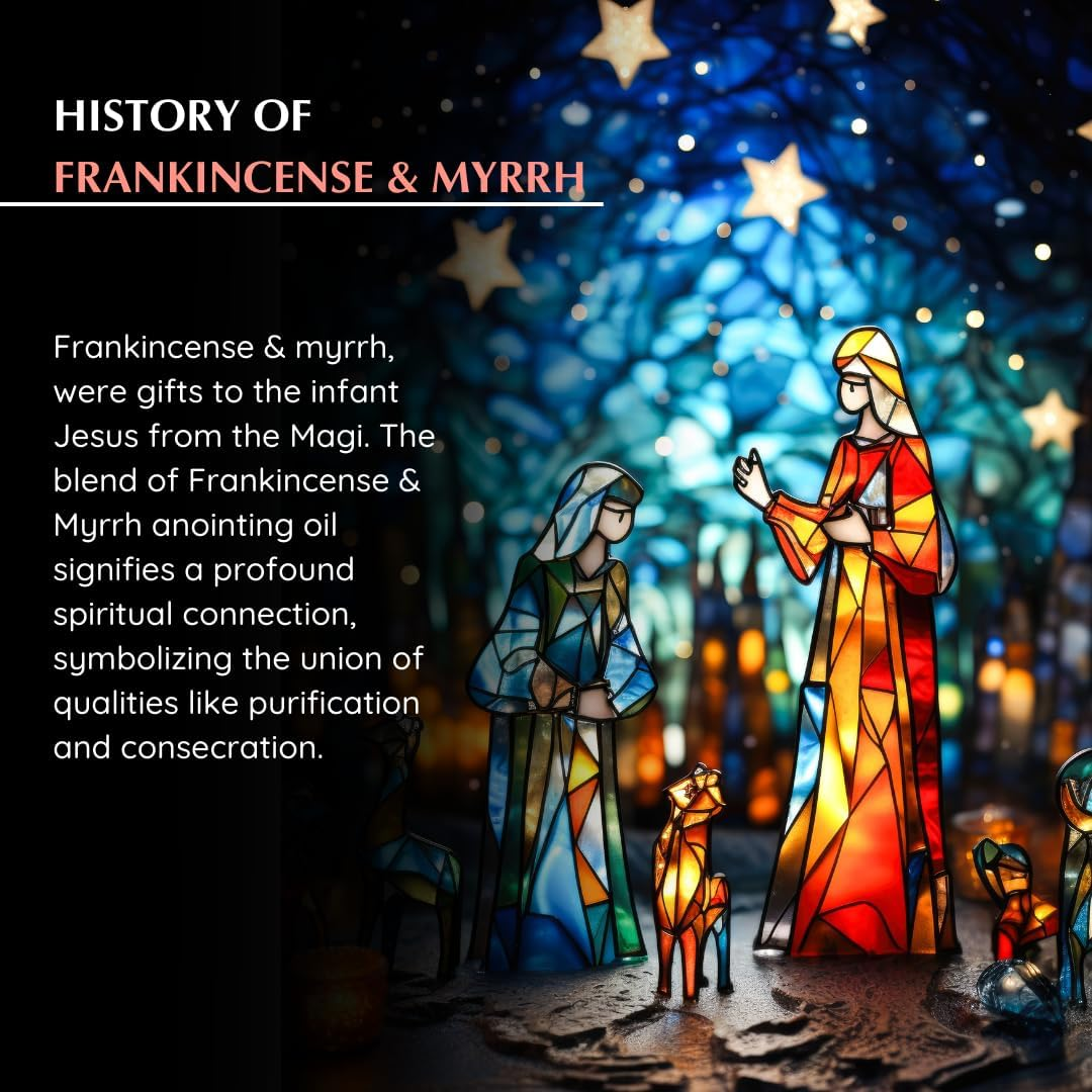 Frankincense & Myrrh Anointing Oil 9Ml (0.3 Fl Oz.)| Blessings from the Holy Lands | Blessed from Jerusalem with Biblical Spices | Natural Ingredients | Holy Oil for Prayer and Protection image number 4