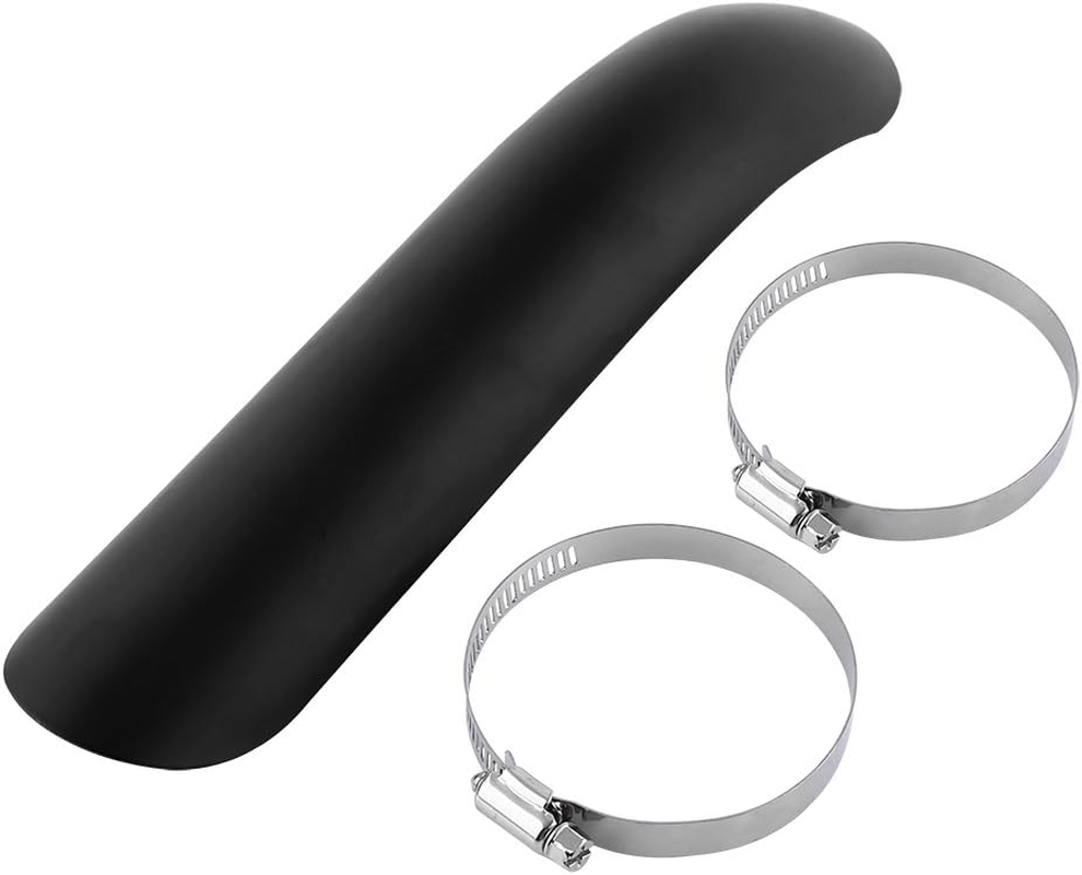 Exhaust Heat Shield Pipe,Steel Motorcycle Heat Shield Curve Exhaust Muffler Pipe Cover for Most of Motorcycles(Black)