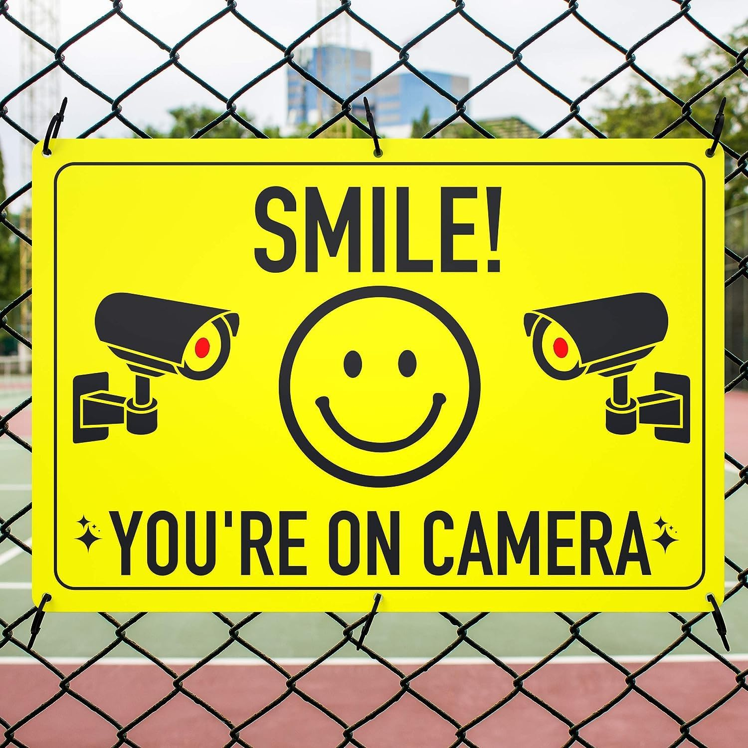 ASSURED SIGNS Smile You'Re on Camera Sign - 2 Pack - 11.75 X 8 Inch - Ideal Aluminum Video Surveillance Security Signs to Prevent Trespassing on Private Property - Perfect for House, Business, Yard or Private Driveway image number 6