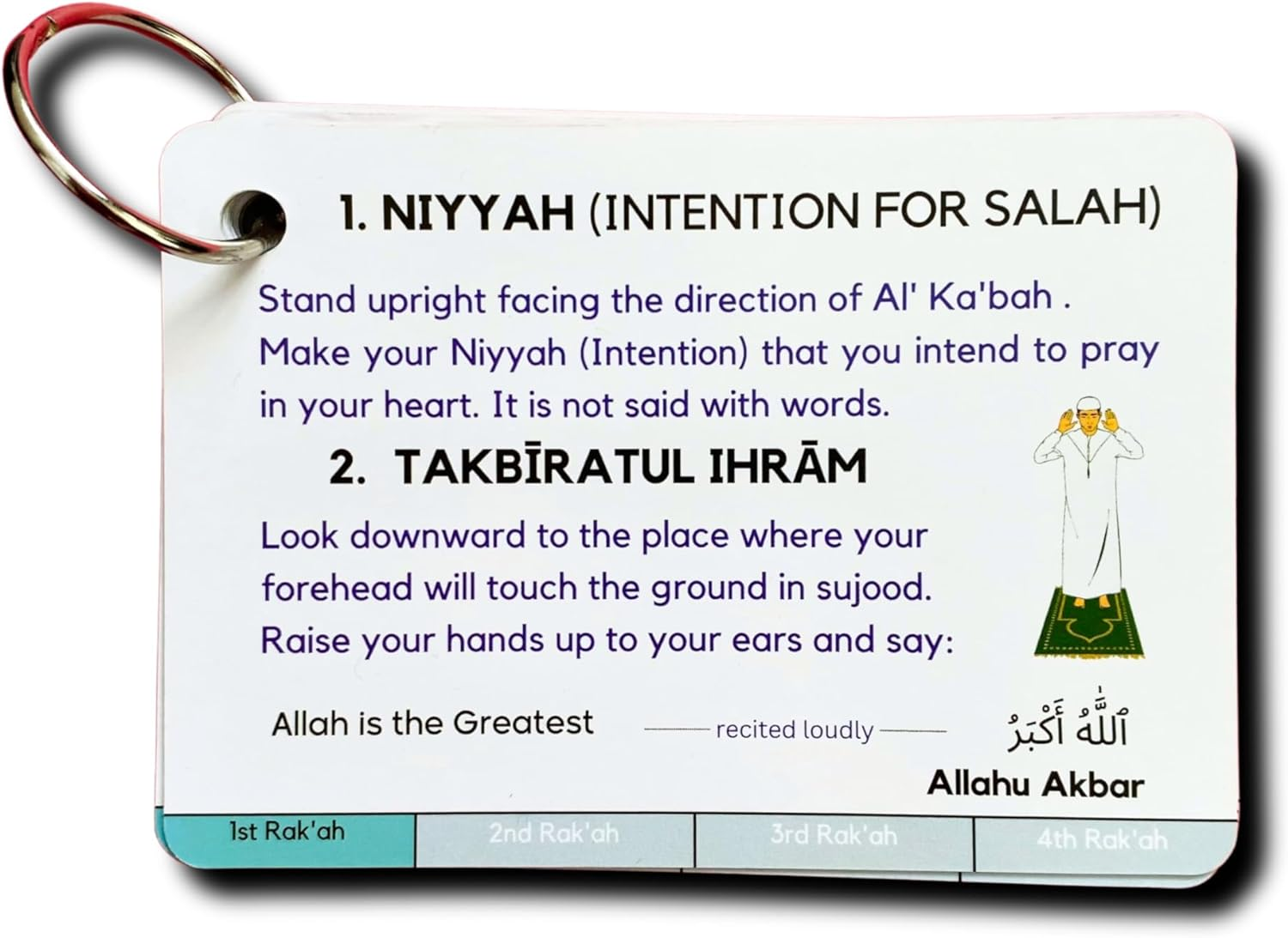 Islamic Salah Cards, How to Perform Salah, Step by Step Prayer Instructions, How to Pray in Islam, Muslim Kids Reverts Gift, Arabic, Quran, Islamic Gift image number 4