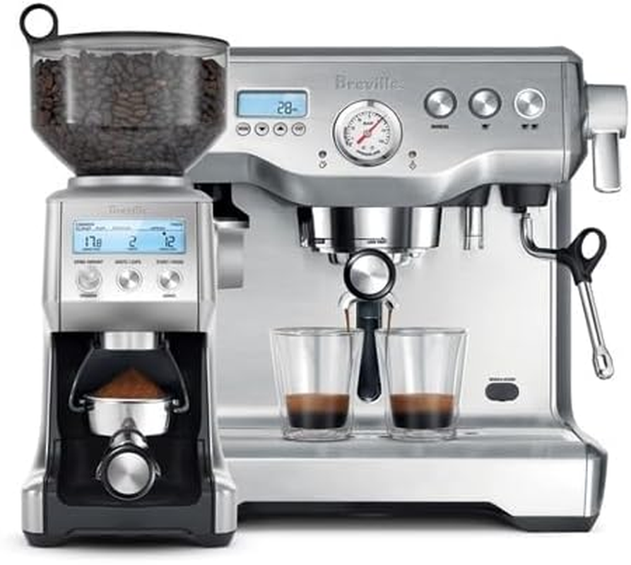 Breville the Dynamic Duo Coffee Machine and Grinder, Brushed Stainless Steel, BEP920BSS