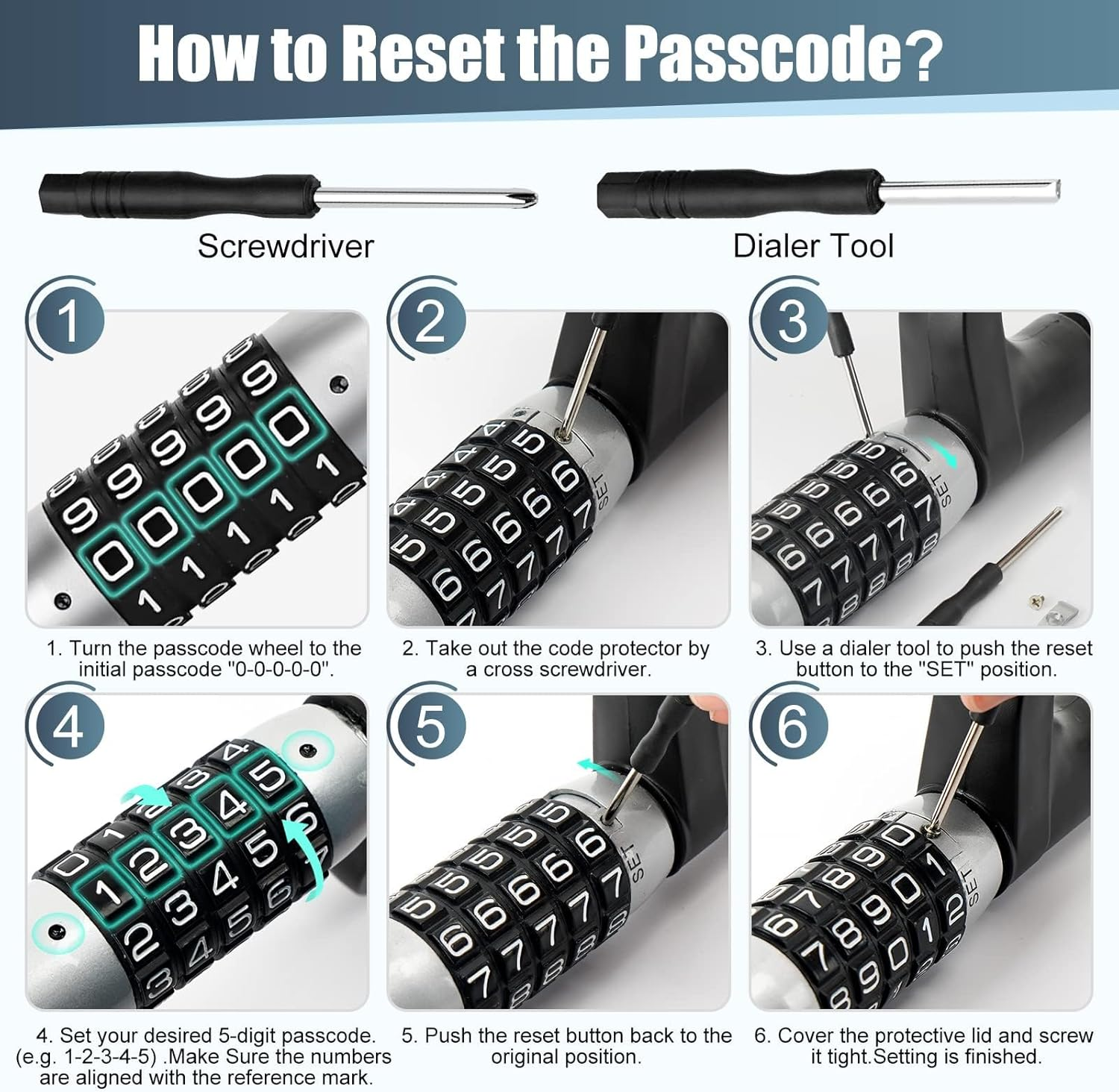 Steering Wheel Lock, Car Lock anti Theft Keyless Extendable Retractable Password 5 Coded Combination Lock, Universal Anti-Theft Device Car SUV Pick-Up Truck Van (Black) image number 1