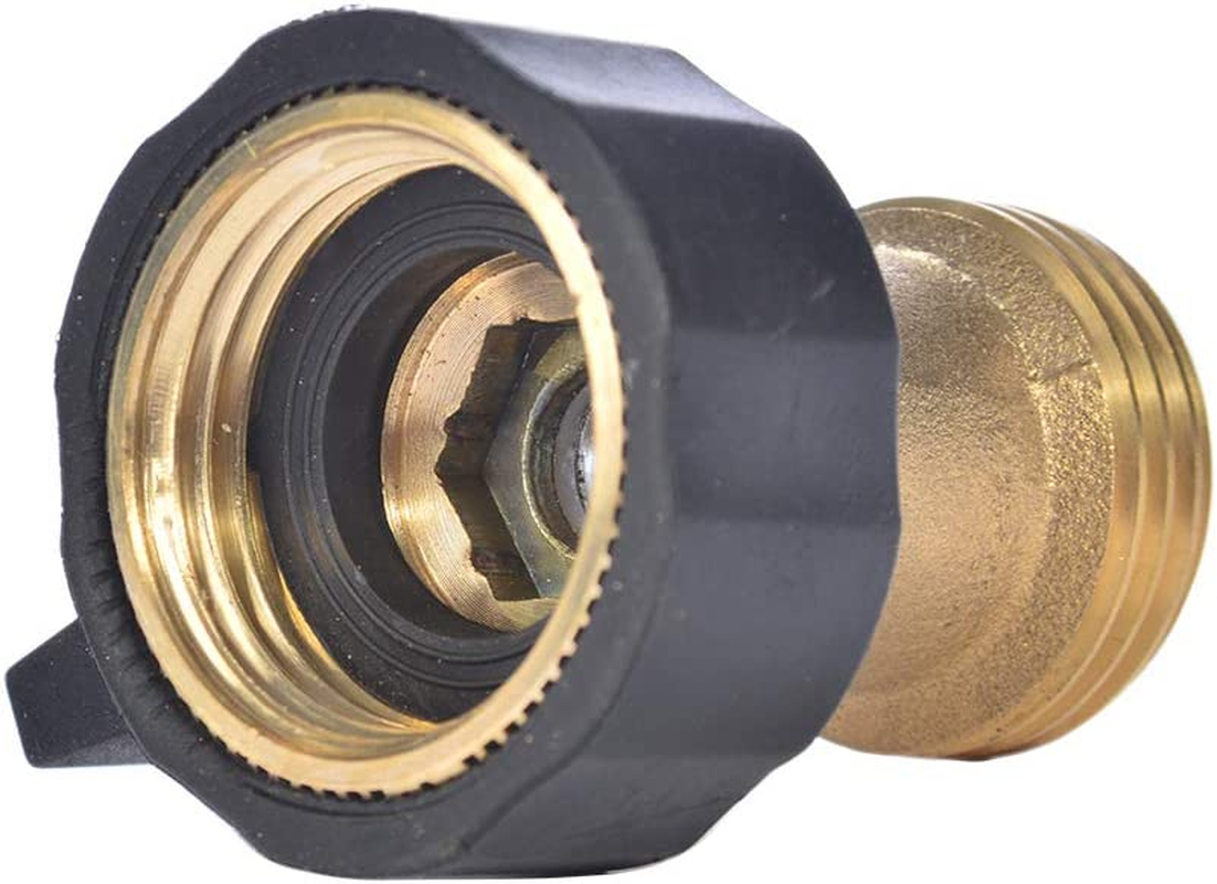 REGNHLIF 3/4" Brass Shut off Valve Garden Hose Connector image number 3
