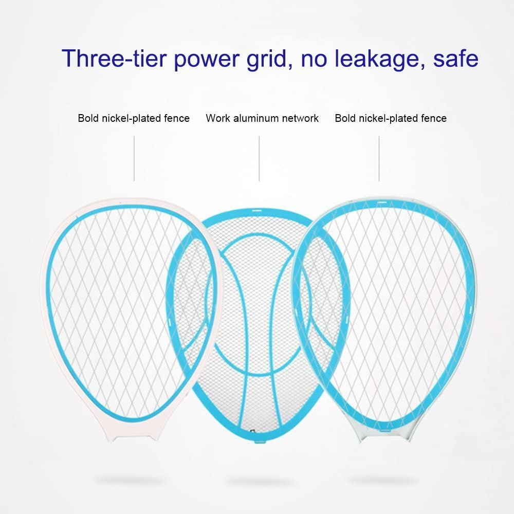 Night Cat Electric Mosquito Fly Swatter Bug Zapper Bat Racket, Pests Insects Control Killer Repellent, USB Rechargeable, LED Lighting, Double Layers Mesh Protection image number 4