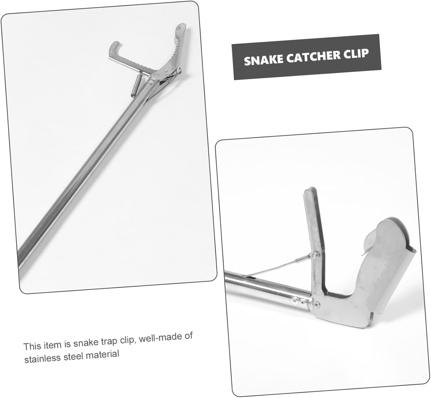 COSMEVIVI Durable Stainless Steel Snake Catcher Tongs Foldable Snake Grabber Tool with Lock for Garden and Zoo Use Non Slip Grip Snake Sticks image number 5