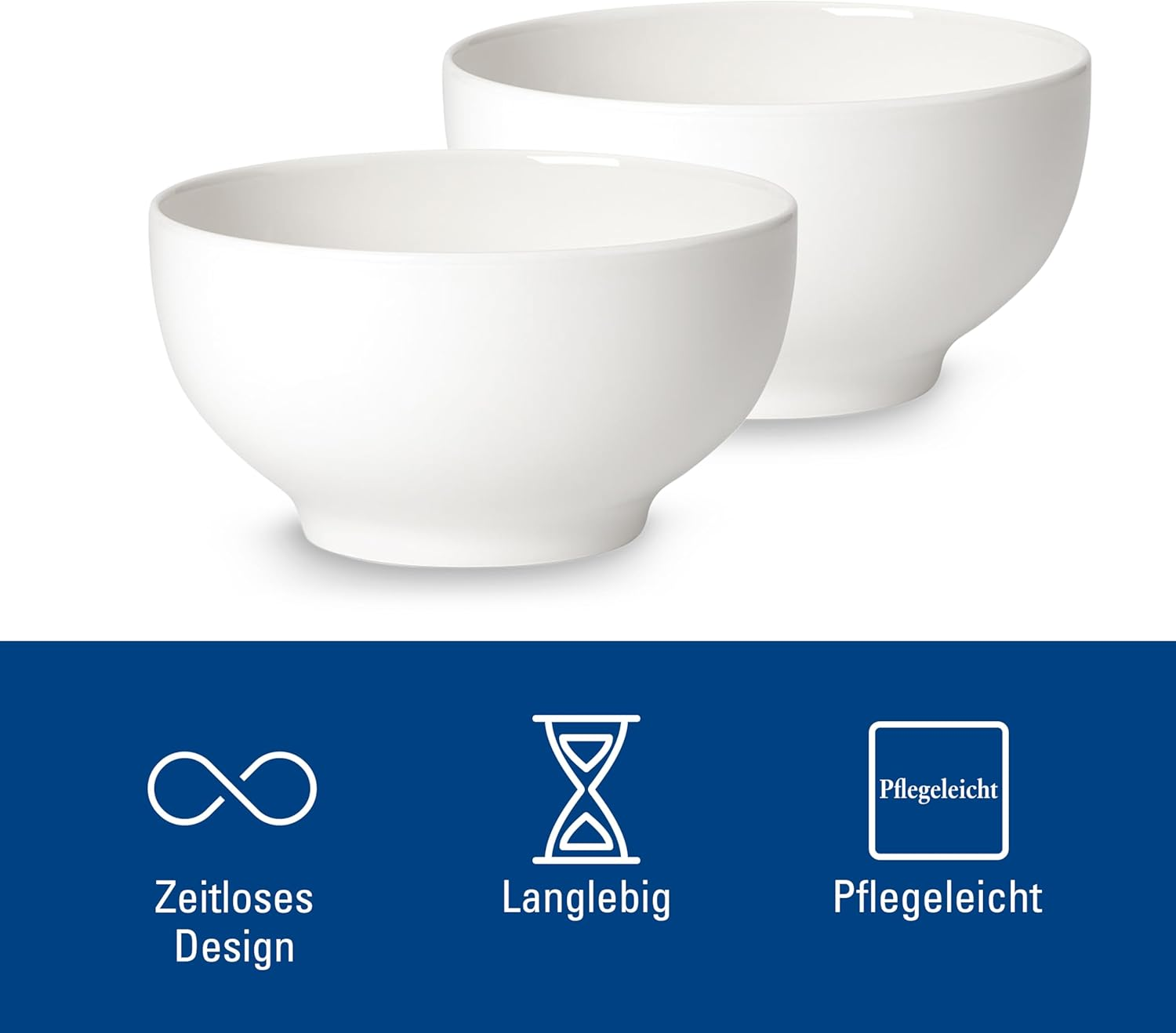 Villeroy & Boch for Me Snack Bowl Set (2 Pcs) - Premium Porcelain, White image number 3