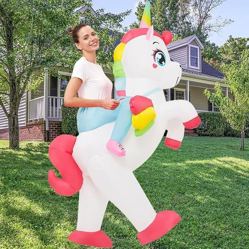 Inflatable Adult Unicorn Costume for Funny Inflatable Costume, Blow up Costume Halloween Party Cosplay for Men Women image number 5