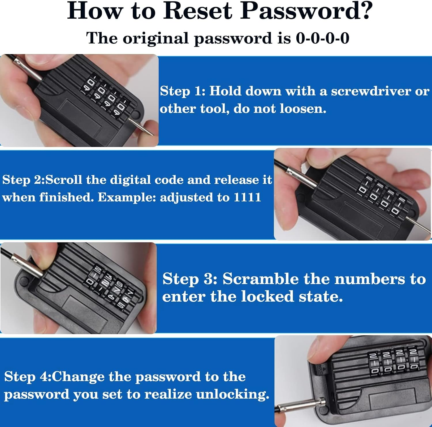 4-Digit Password Fridge Lock&ndash;Refrigerator Fridge Freezer Door Lock with Password, Child Proof Door Lock for Kitchen Refrigerator, Cabinets and Drawers, Closets, Windows, Doors-No Tools Need or Drill image number 4