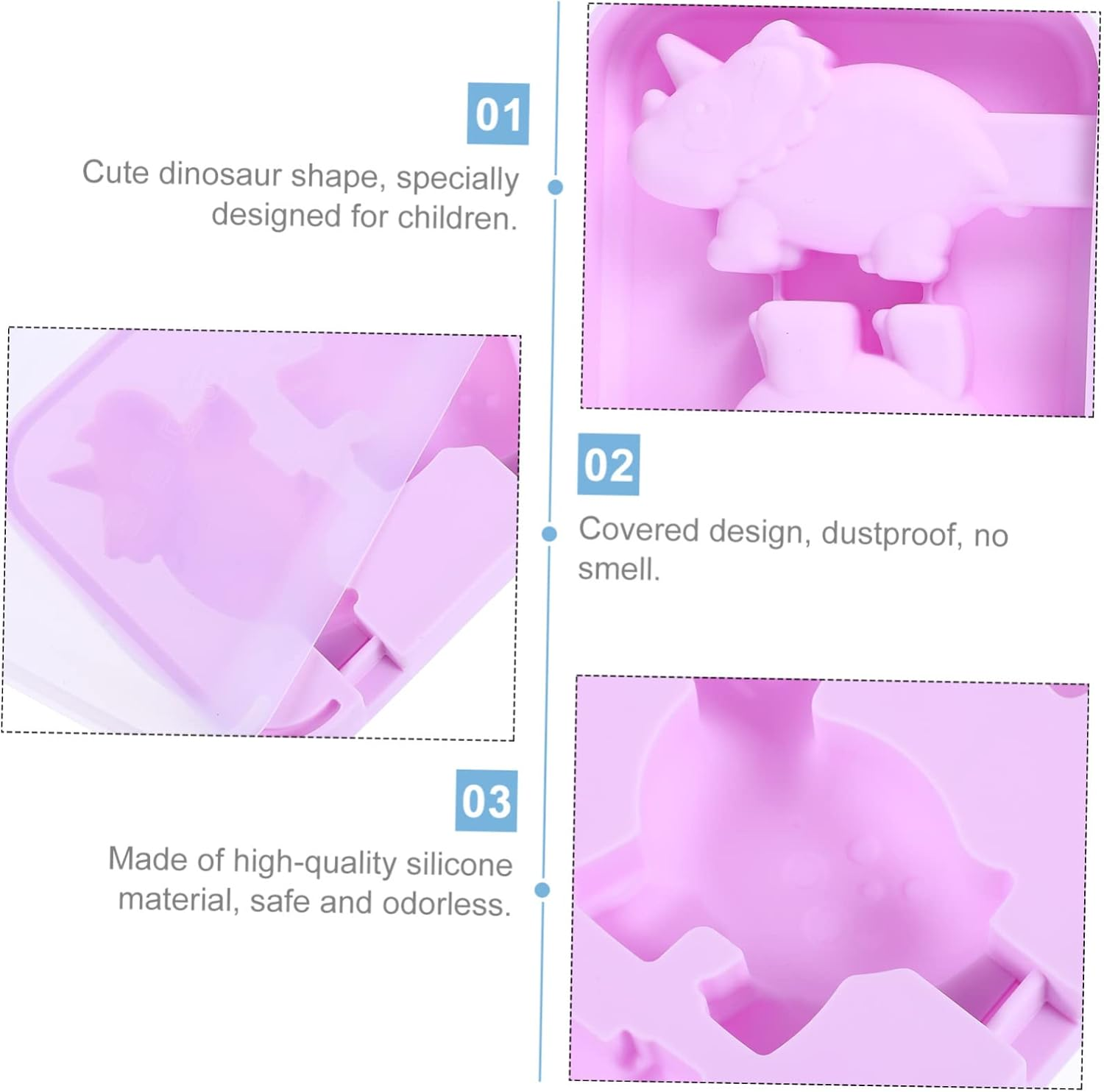 LABRIMP Reusable Moulds for Homemade Ice Cream Ice Lollies Practical Silicone Ice Maker with Easy Release Design for Kids Family Treats image number 5