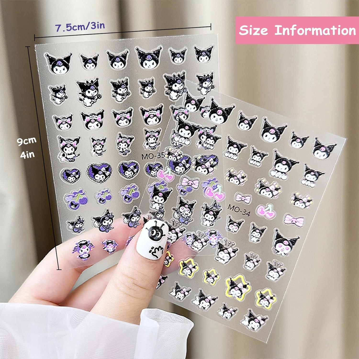 5 Sheets Animal Nail Art Stickers,Cute DIY Nail Art Decoration Set,Purr-Fectly Adorable Stickers Decals,False Nail Manicure Decals,Kawaii Phone Case/Water Cup Stickers for Women - Butterfly image number 6
