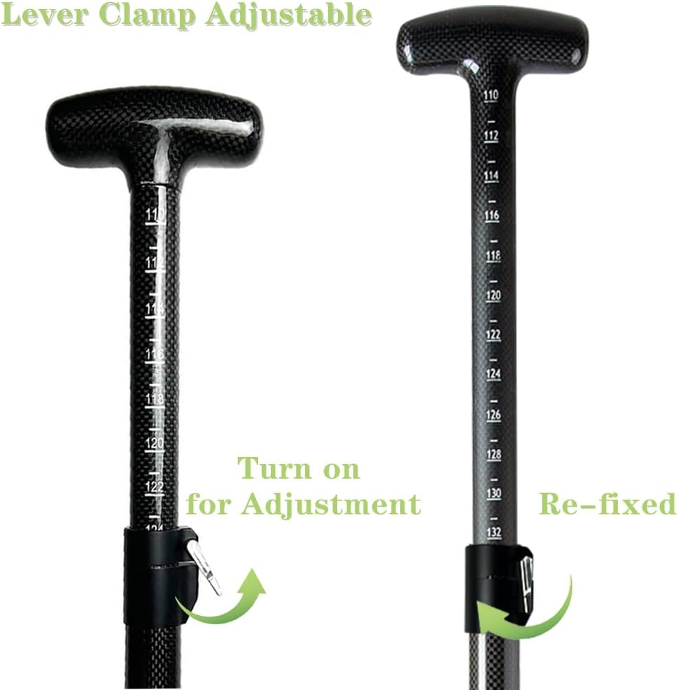 Z&J SPORT Adjustable Dragon Boat Paddle, IDBF Approved Boat Oars, Carbon Fiber Paddle Adjustable T Handle with Adjuster for Dragon Boat Paddler (Range: 43&rdquo;-52&rdquo; /110Cm-132Cm) image number 1