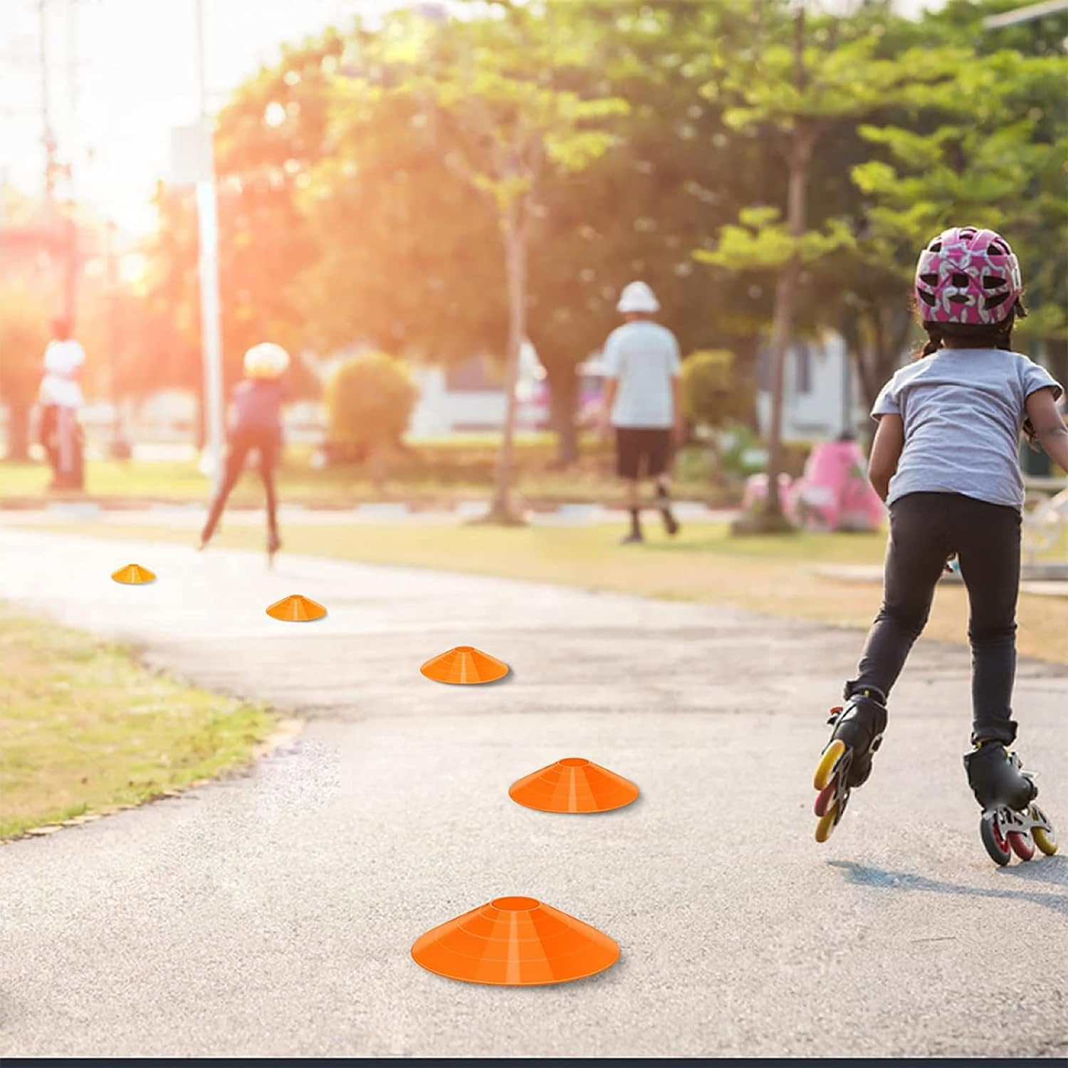 60 Pack Agility Soccer Cones with Carry Bag and Holder for Training,Sports Cones,Disc Sports Cones,Football Cones for Drills Distraining Cones for Basketballs,Agility Football Cones Set image number 3