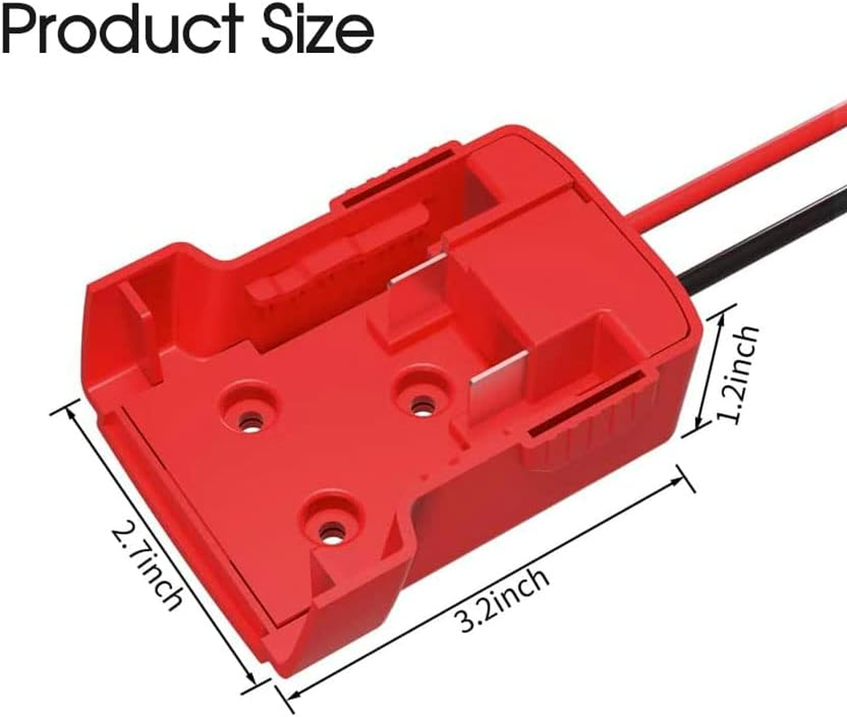 DIY for Milwaukee M18 XC 18V DIY Project Battery Adapter/Base Power 2 Wirings (2X Red) image number 4
