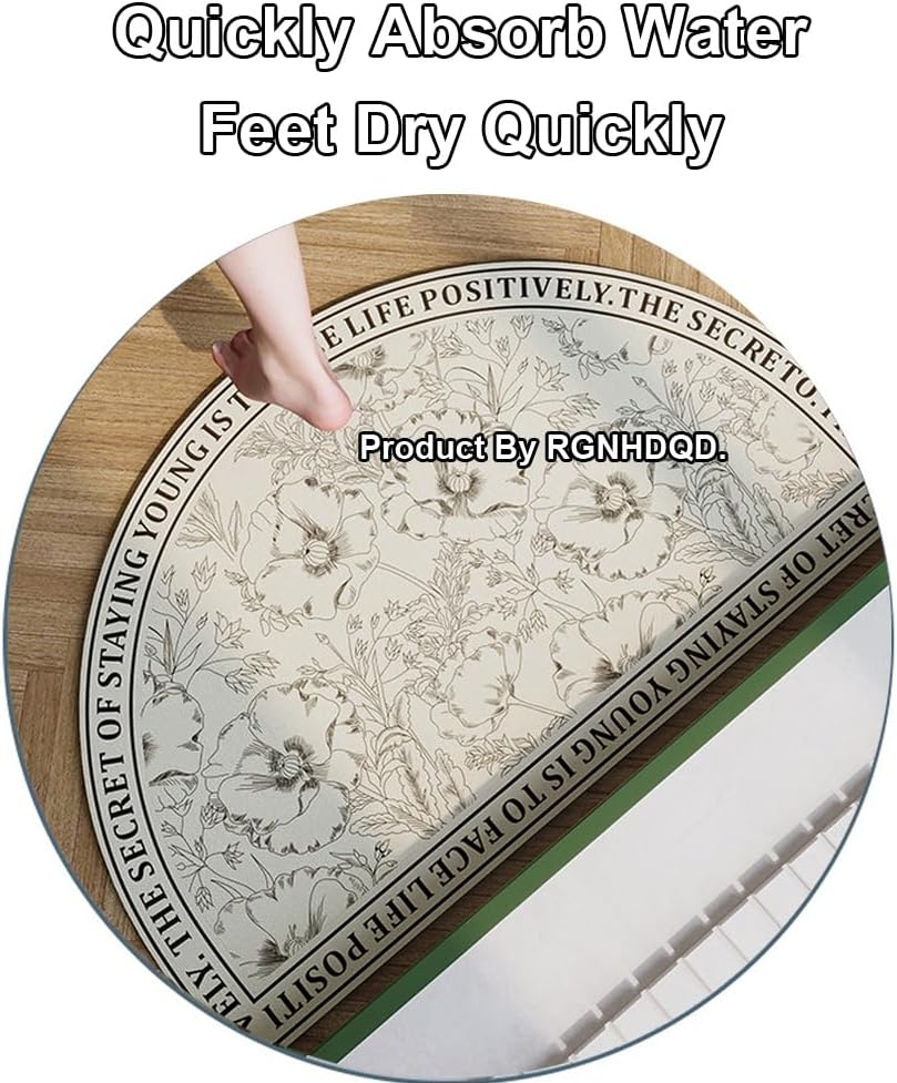 Floor Mat Kitchen Bath Rugs & Mats, Doormats, 50X80Cm Ultra-Soft Diatom Mud Bath Mat Quick-Drying Rubber Backing, Machine Washable for Bathroom, Tub & Shower &ndash; Vintage Home Decor Accessory (White)