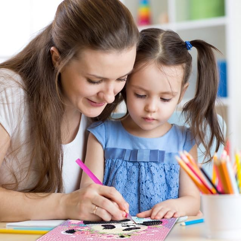 4 Packs 5D Cartoon Diamond Art Kits for Kids, Cute Animals DIY Diamond Arts Mosaic Kits for Adults Beginner, Full round Drill Gem Art for Home Wall Decor Kids Present 6X6 Inch image number 3