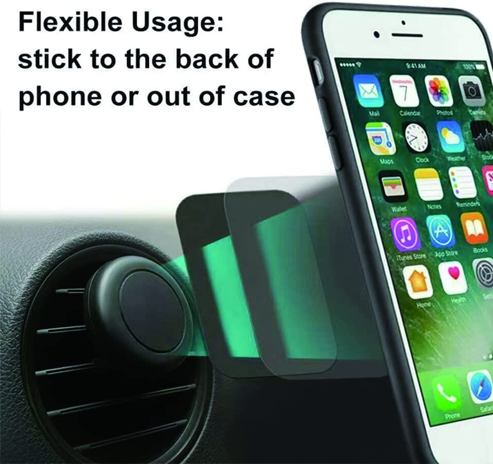 FRAINBOWZ 8PCS Magnetic Phone Holder Metal Plate for Car Mount Sticky Stickers Suitable for All Smartphones (Black and Silver) image number 2