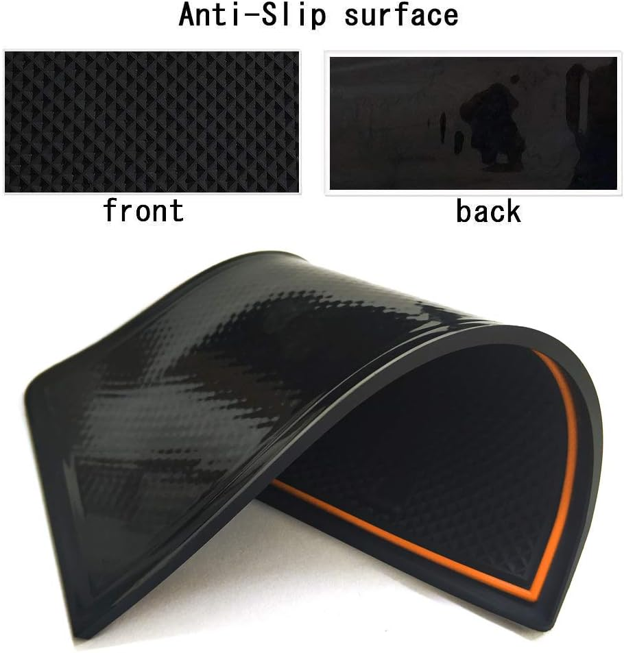 Auovo anti Dust Mats for Subaru Forester Accessories 2019 2020 2021 2022 2023 2024 Interior Custom Cup Holder Insert Liner Coaster Center Console Door Pads(17Pcs) (Orange) - Red image number 6