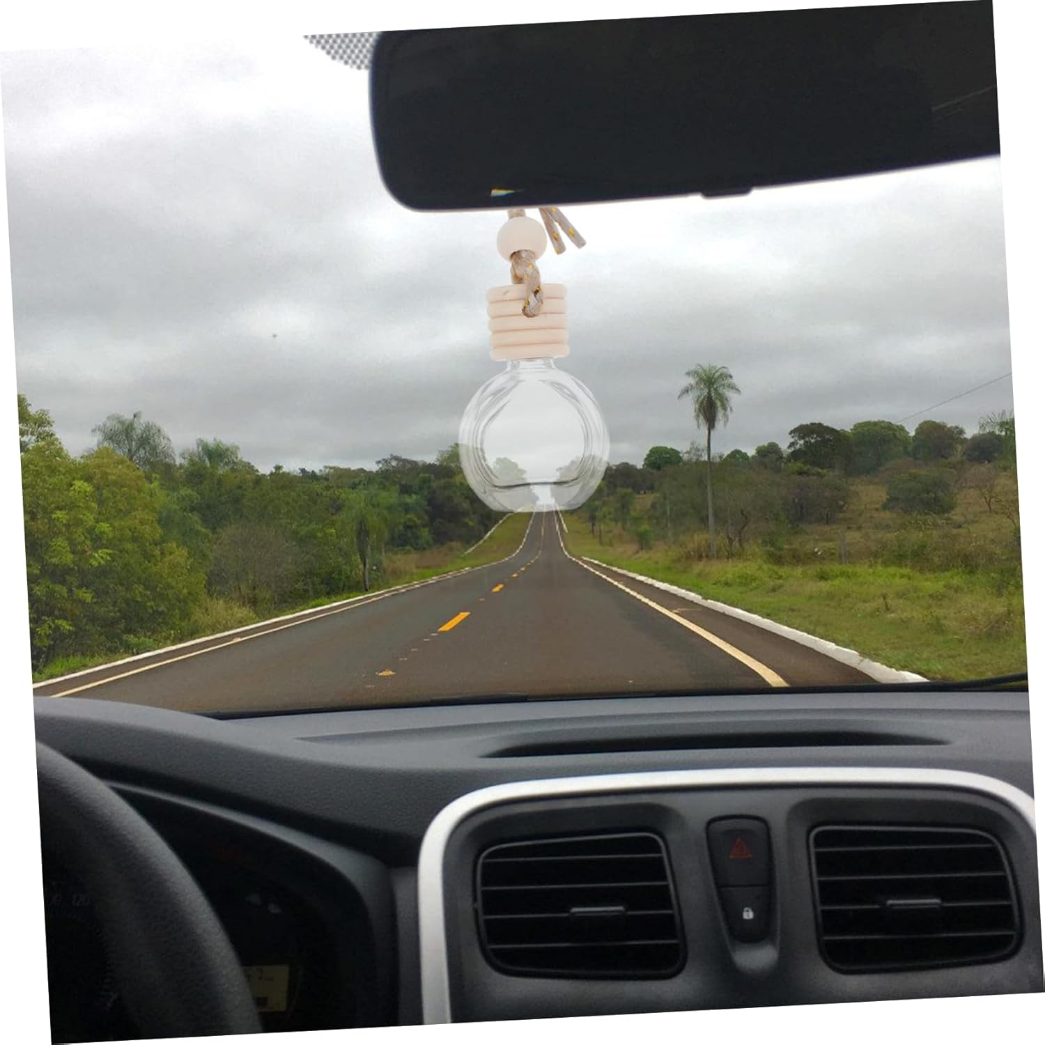 6Pcs Empty Perfume Bottle Car Hanging Decor Glass Delicate Car Diffuser Reusable Hanging Aroma Bottle image number 6