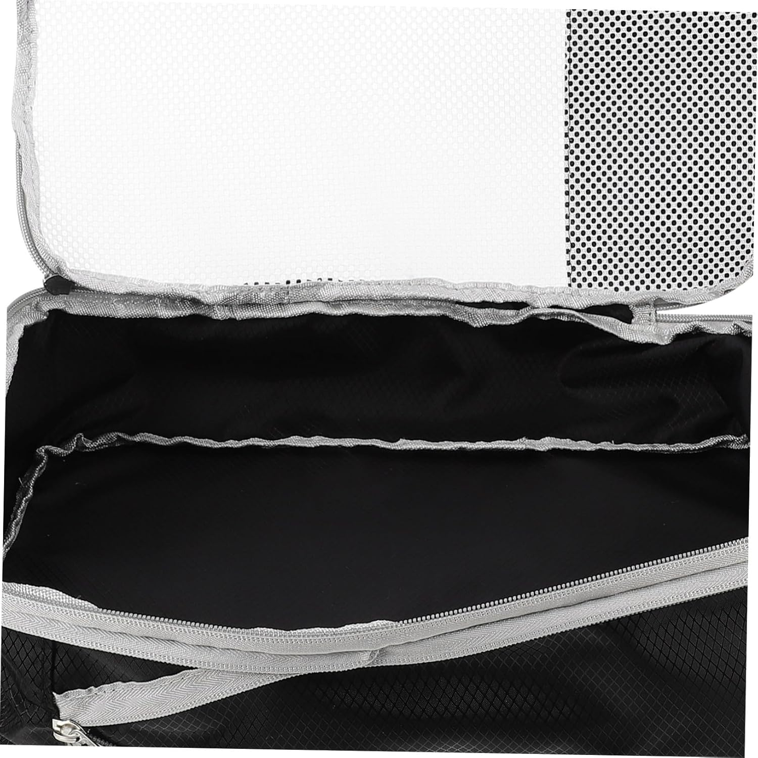 SOLUSTRE 4Pcs Compression Packing Cubes Set with Mesh, Reusable Travel Bags Organizer for Luggage, Clothes and Underwear Storage, Black Clothes Compression Bags for Suitcase Packing in Travel image number 1